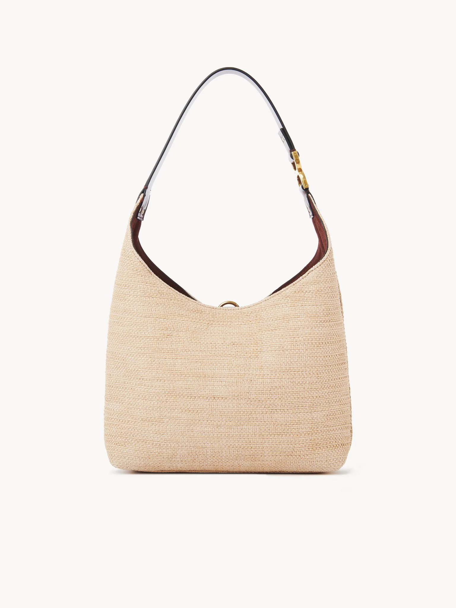 Chloé - Small Marcie hobo bag in raffia-effect fibres - Image 6