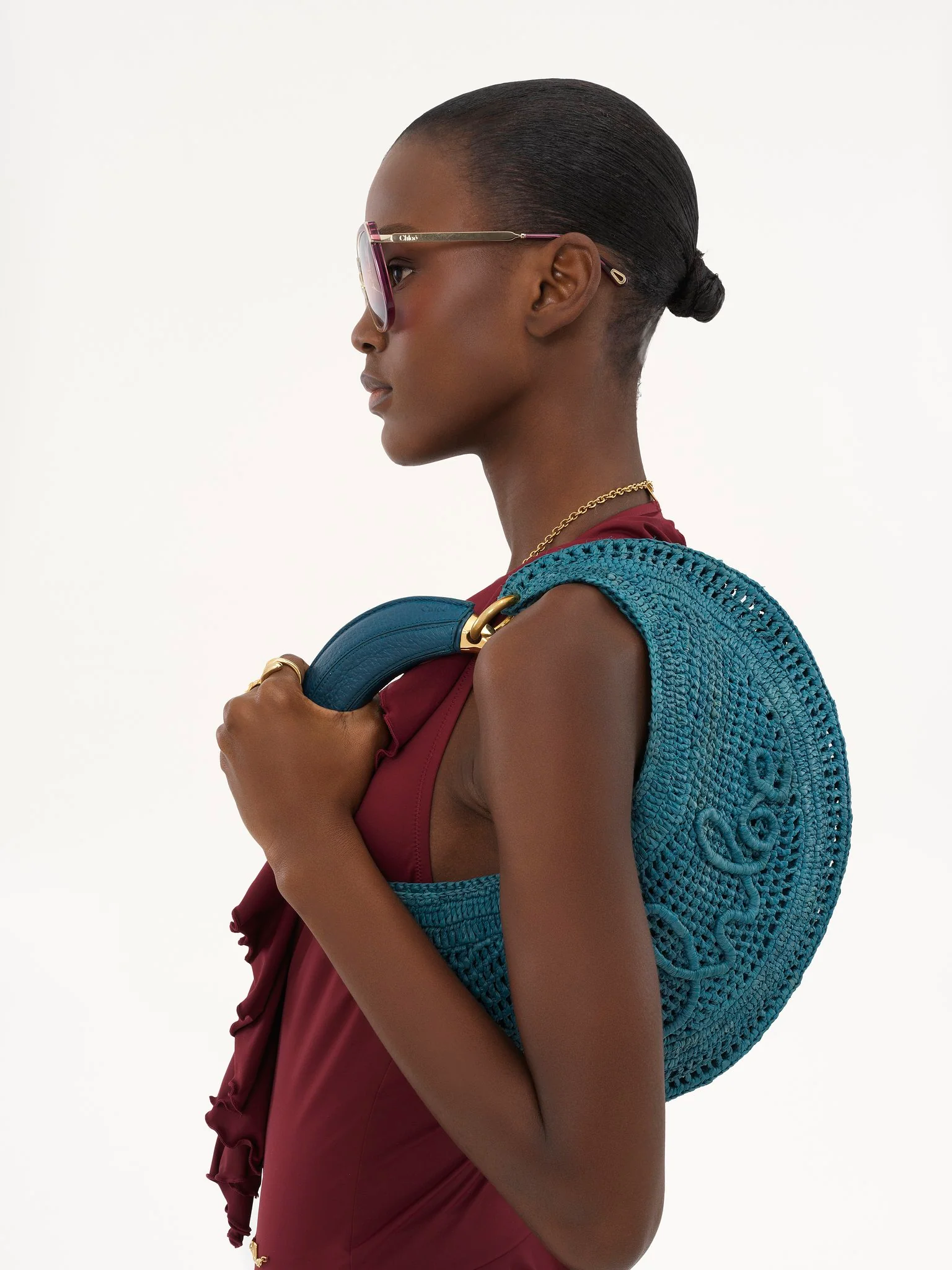 Chloé - Summer Banana hobo bag in raffia - Image 4