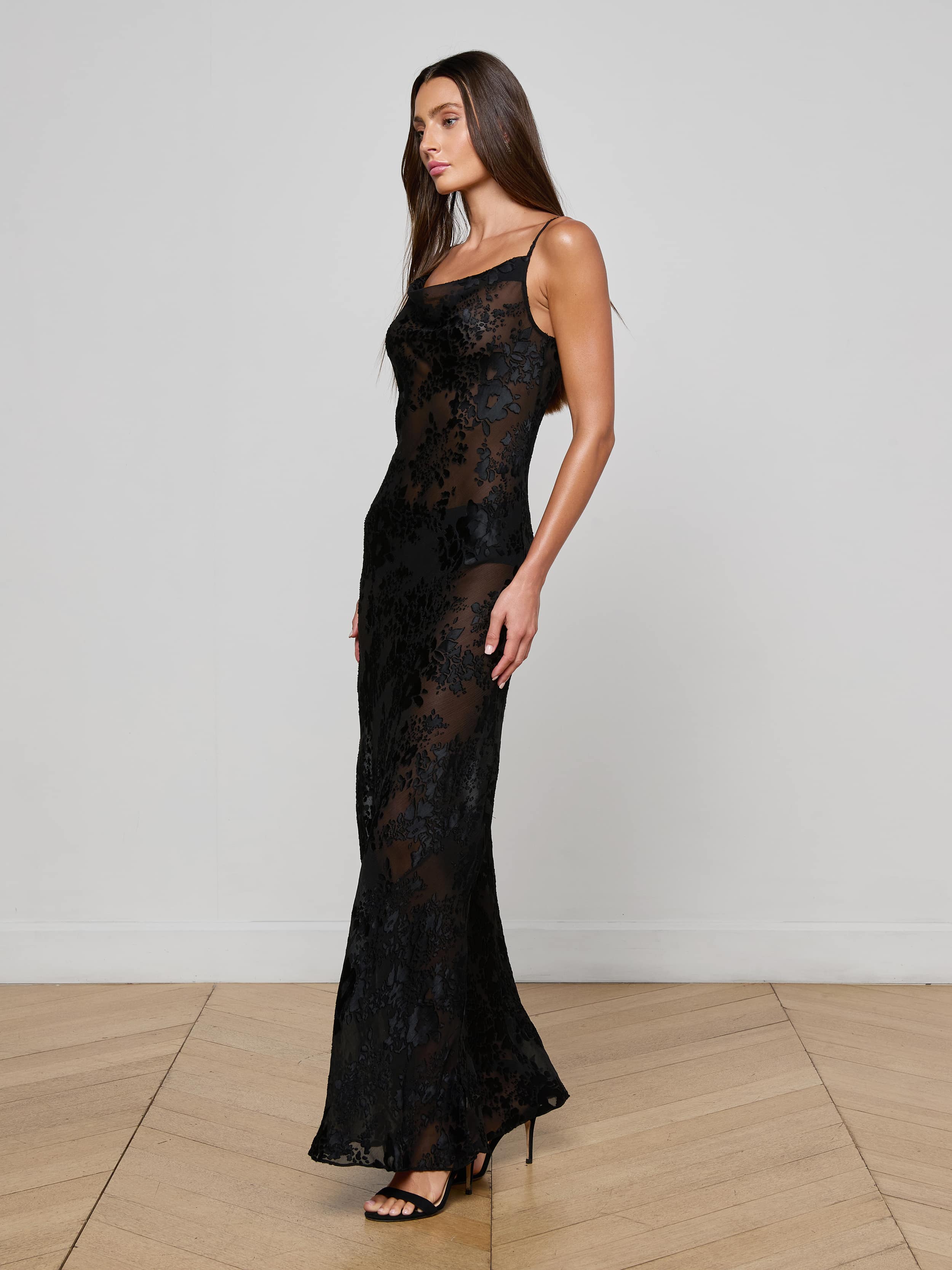 L'AGENCE - Christine Burnout Satin Dress - Image 2