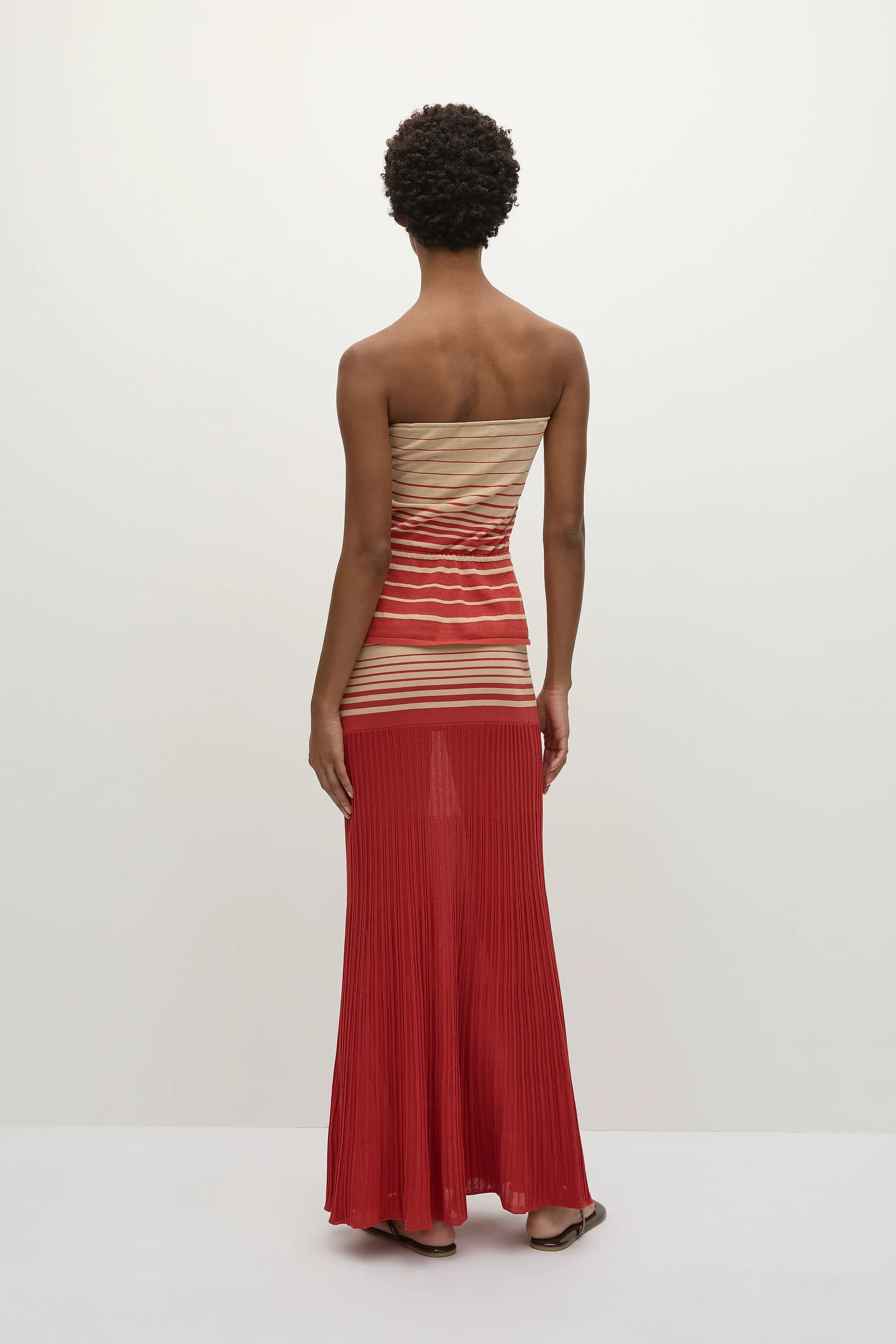 Faithfull - Citara Skirt Accordion Stripe Amber Fawn - Final Sale - Image 5