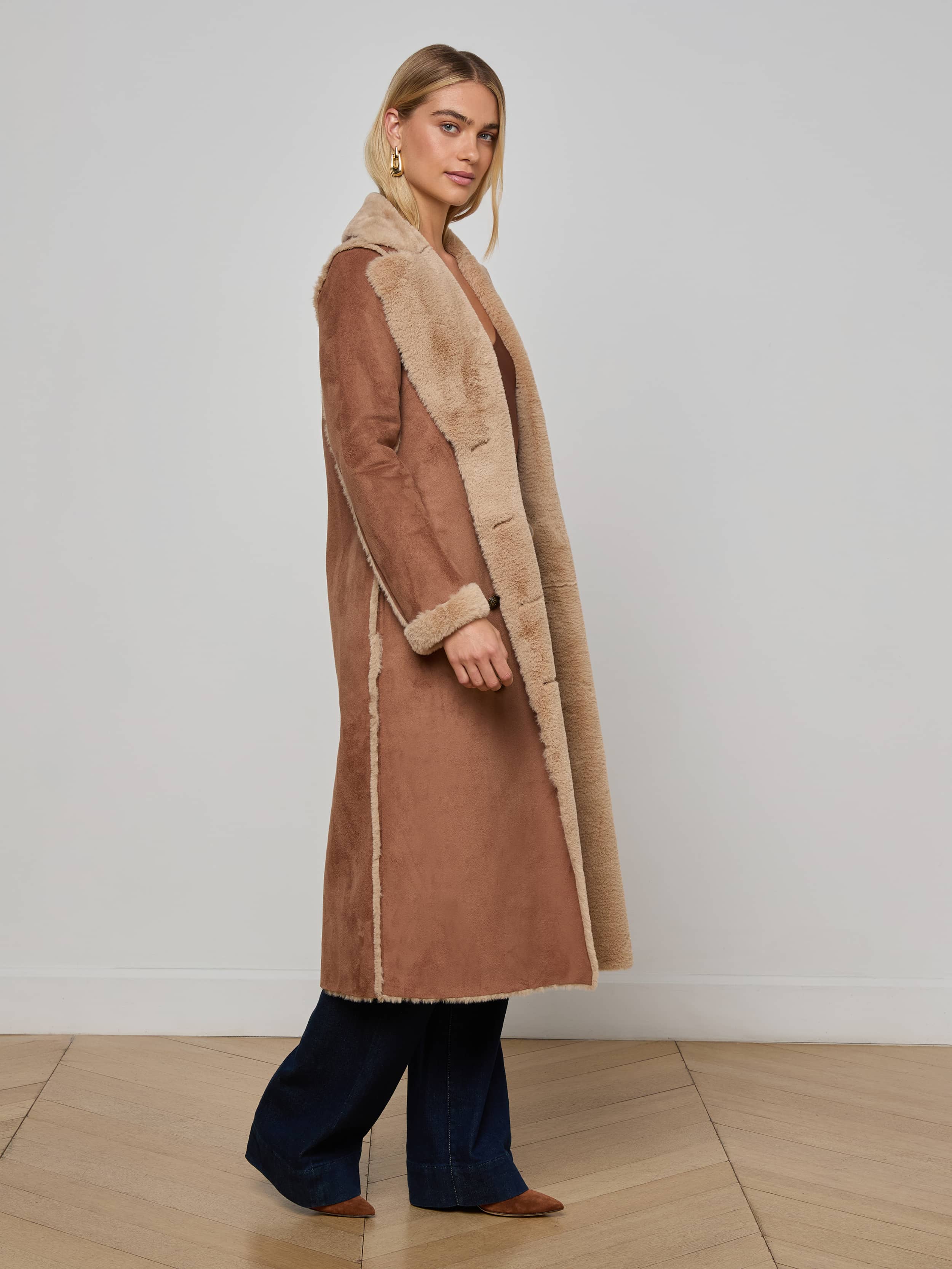 L'AGENCE - Citron Faux Fur Maxi Coat - Image 2