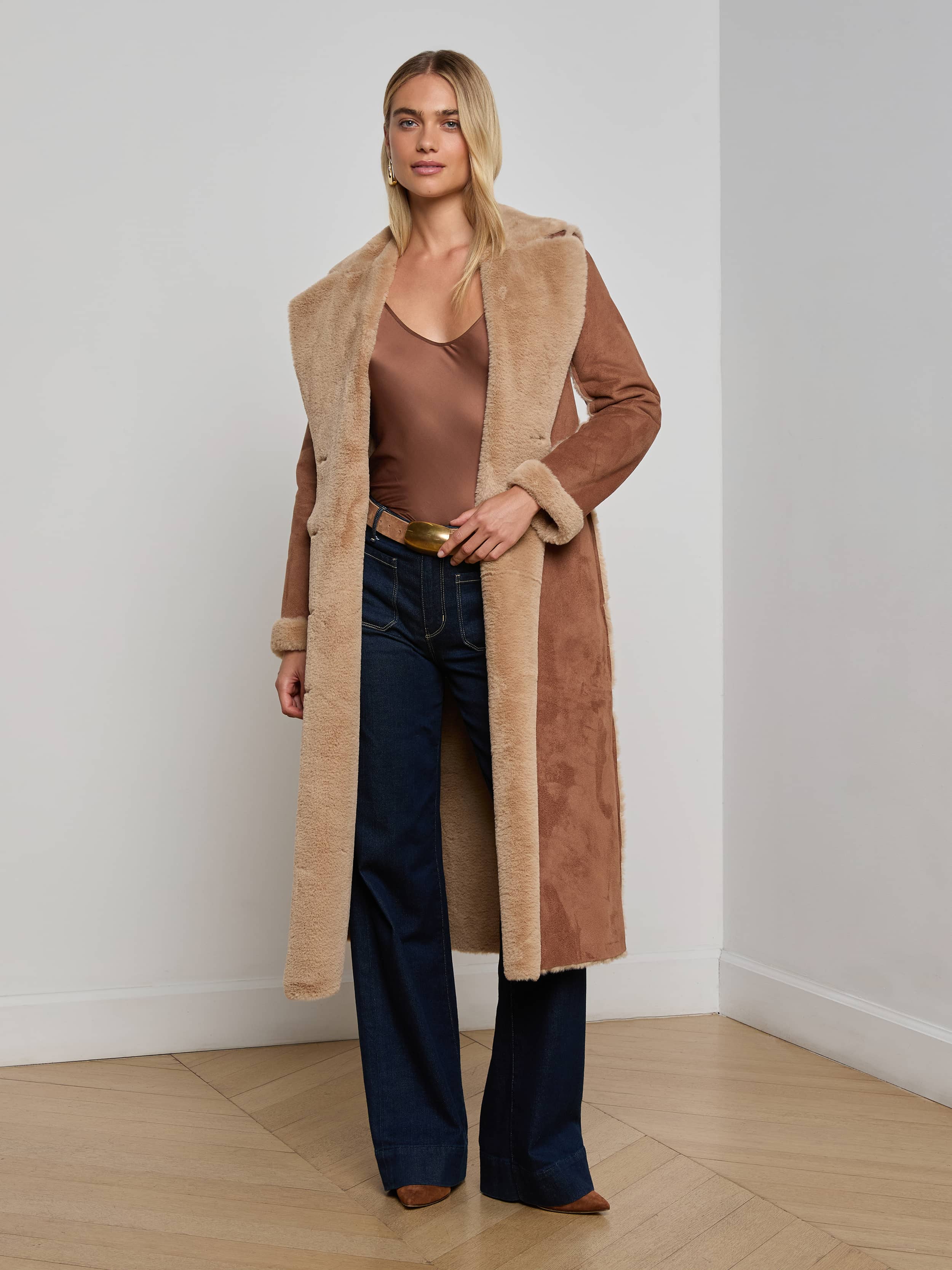 L'AGENCE - Citron Faux Fur Maxi Coat - Image 7