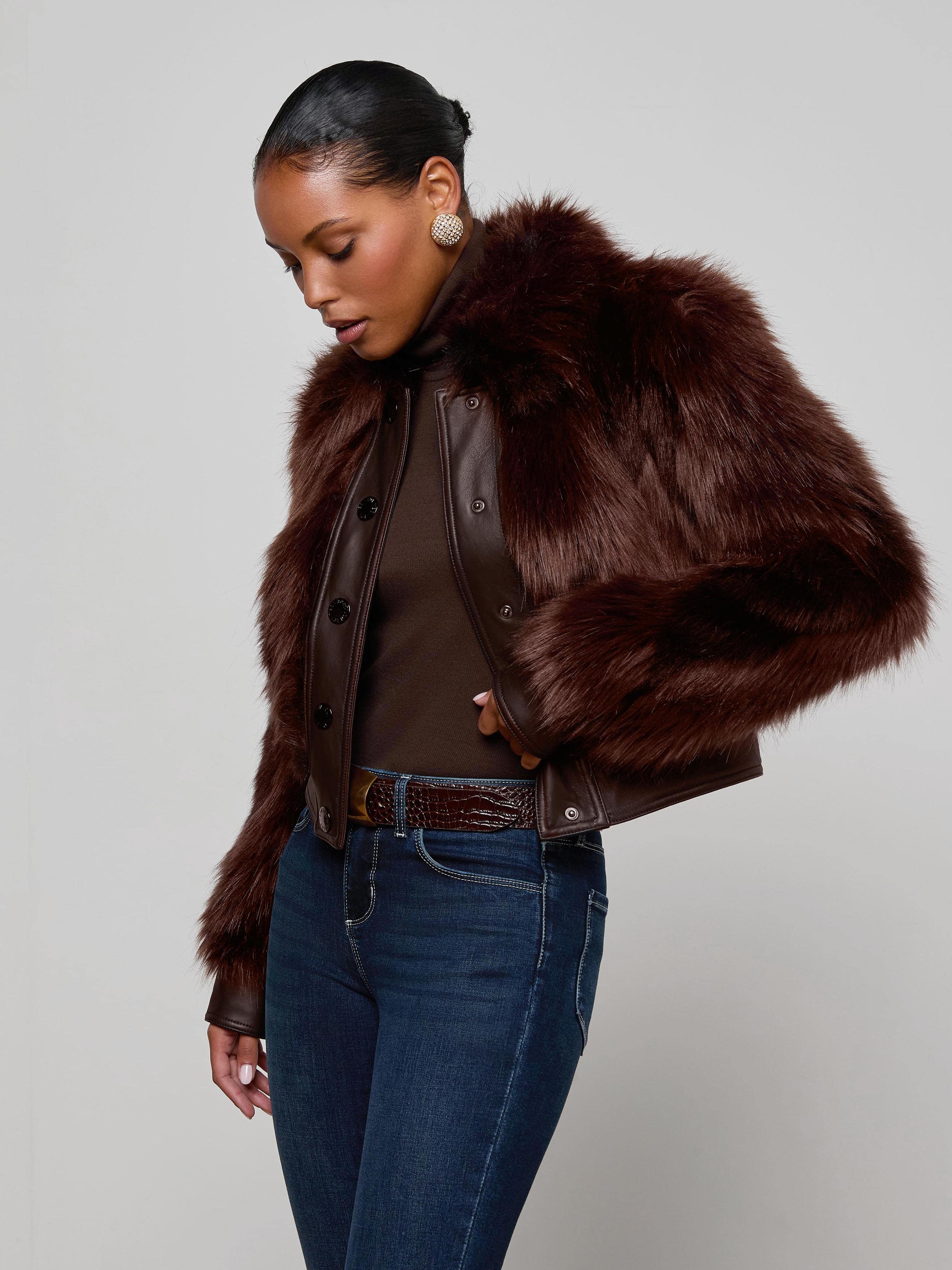 L'AGENCE - Claira Faux Fur Jacket - Image 2