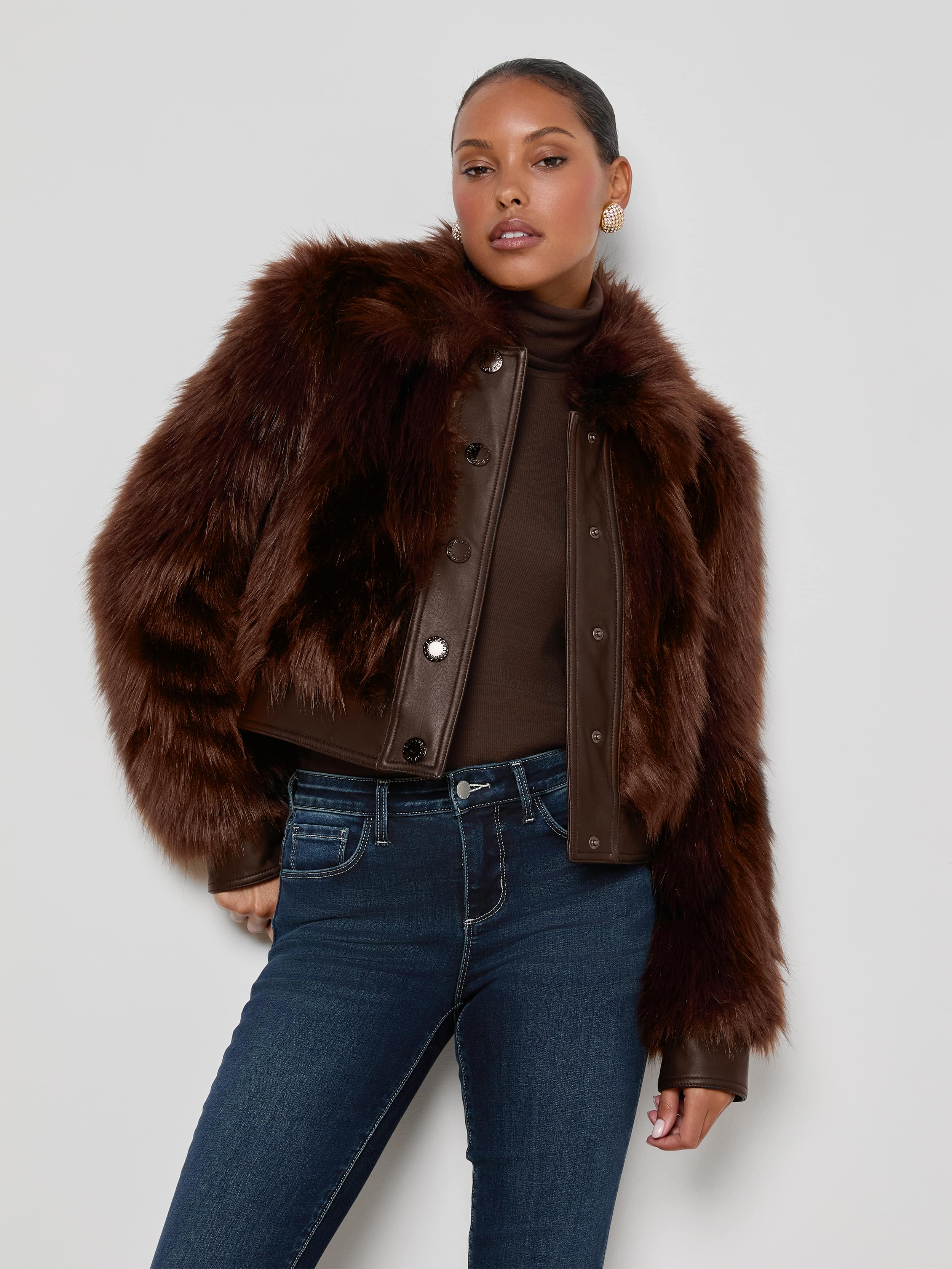 L'AGENCE - Claira Faux Fur Jacket - Image 5