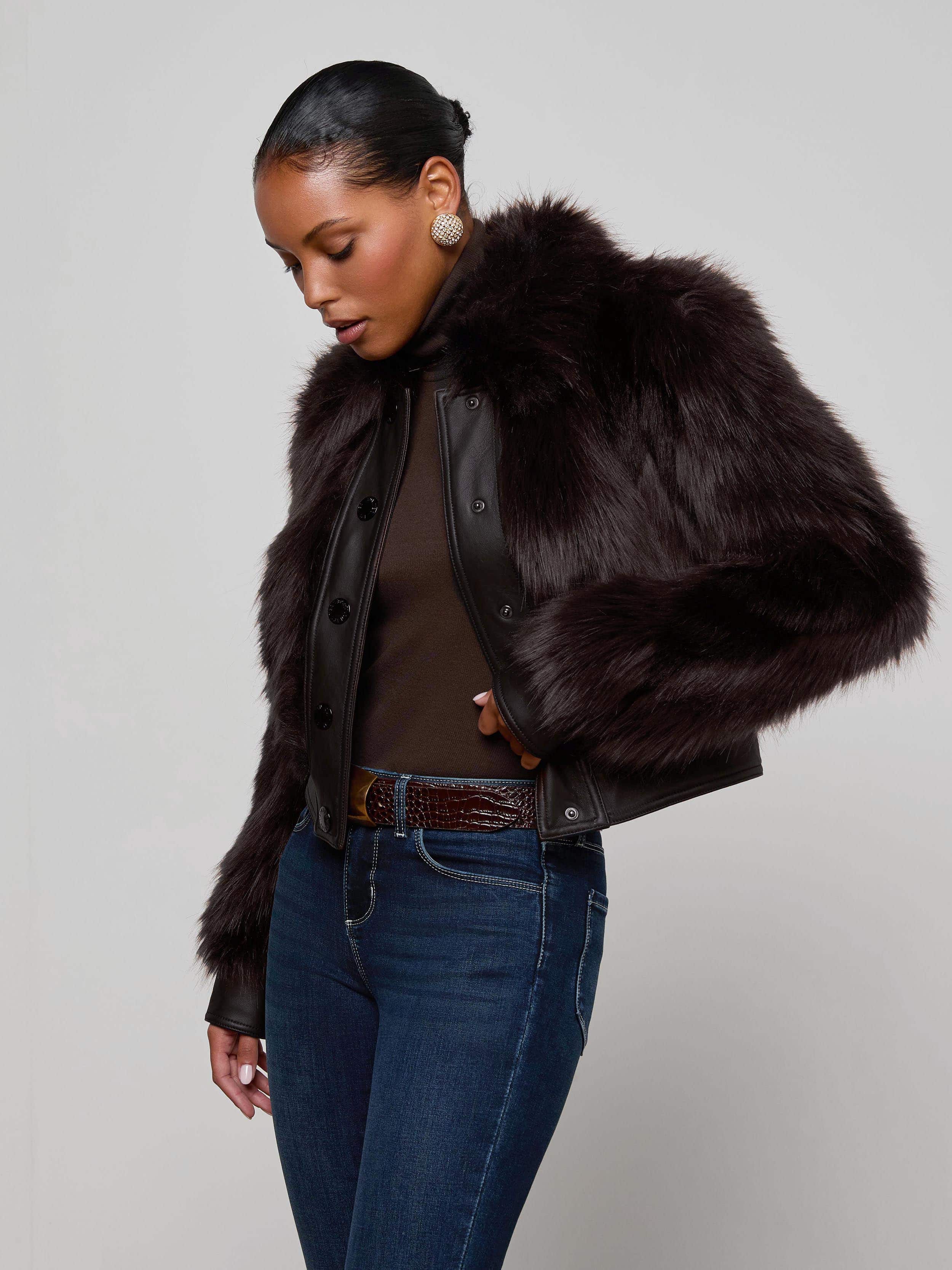 L'AGENCE - Claira Faux Fur Jacket - Image 8