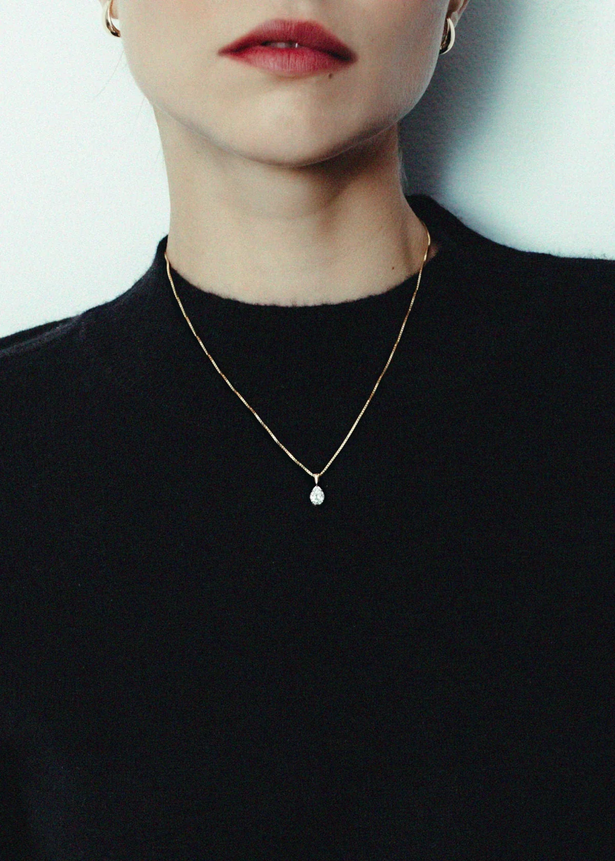 Kinn - Clara Black Rhodium Pear Pendant - Image 3