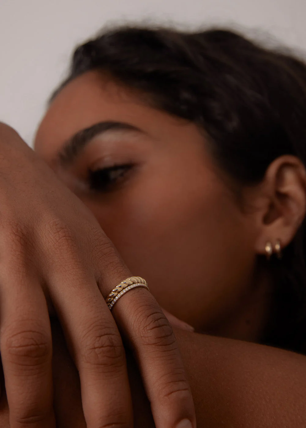 Kinn - Claudine Twist & Dahlia Pavé Ring Stack - Image 3