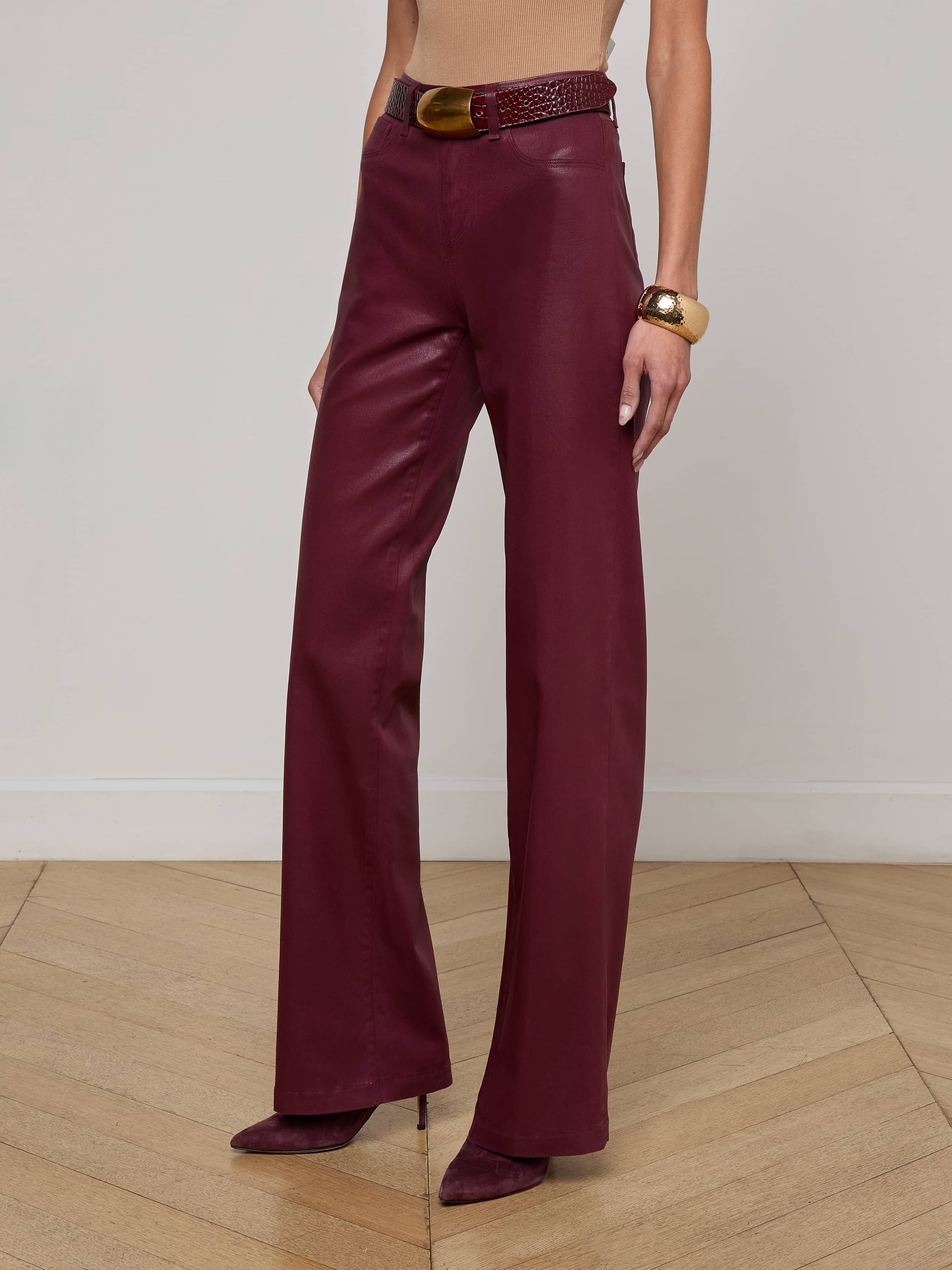 L'AGENCE - Clayton Coated Wide - Leg Jean - Image 10