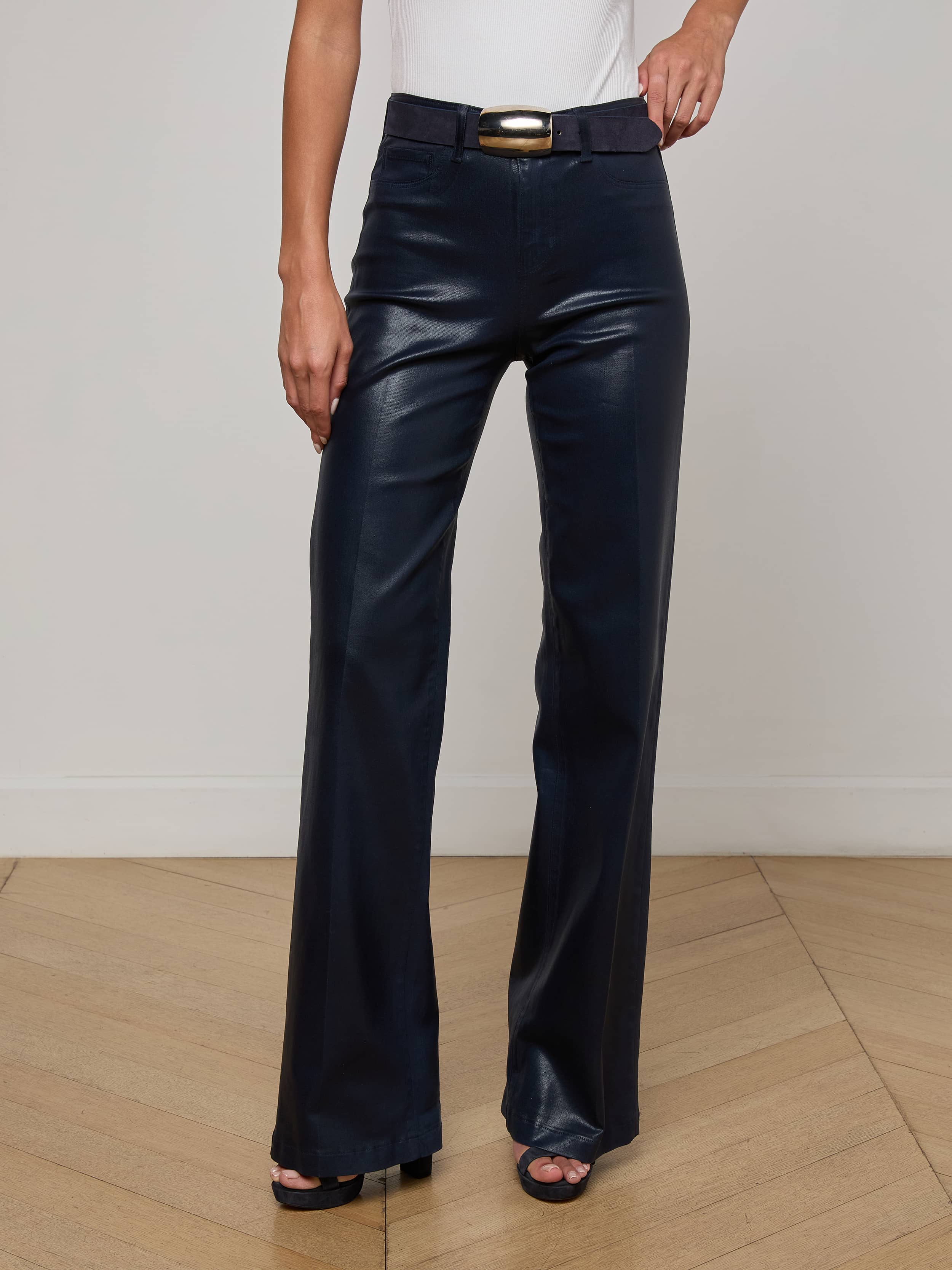 L'AGENCE - Clayton Coated Wide - Leg Jean - Image 2