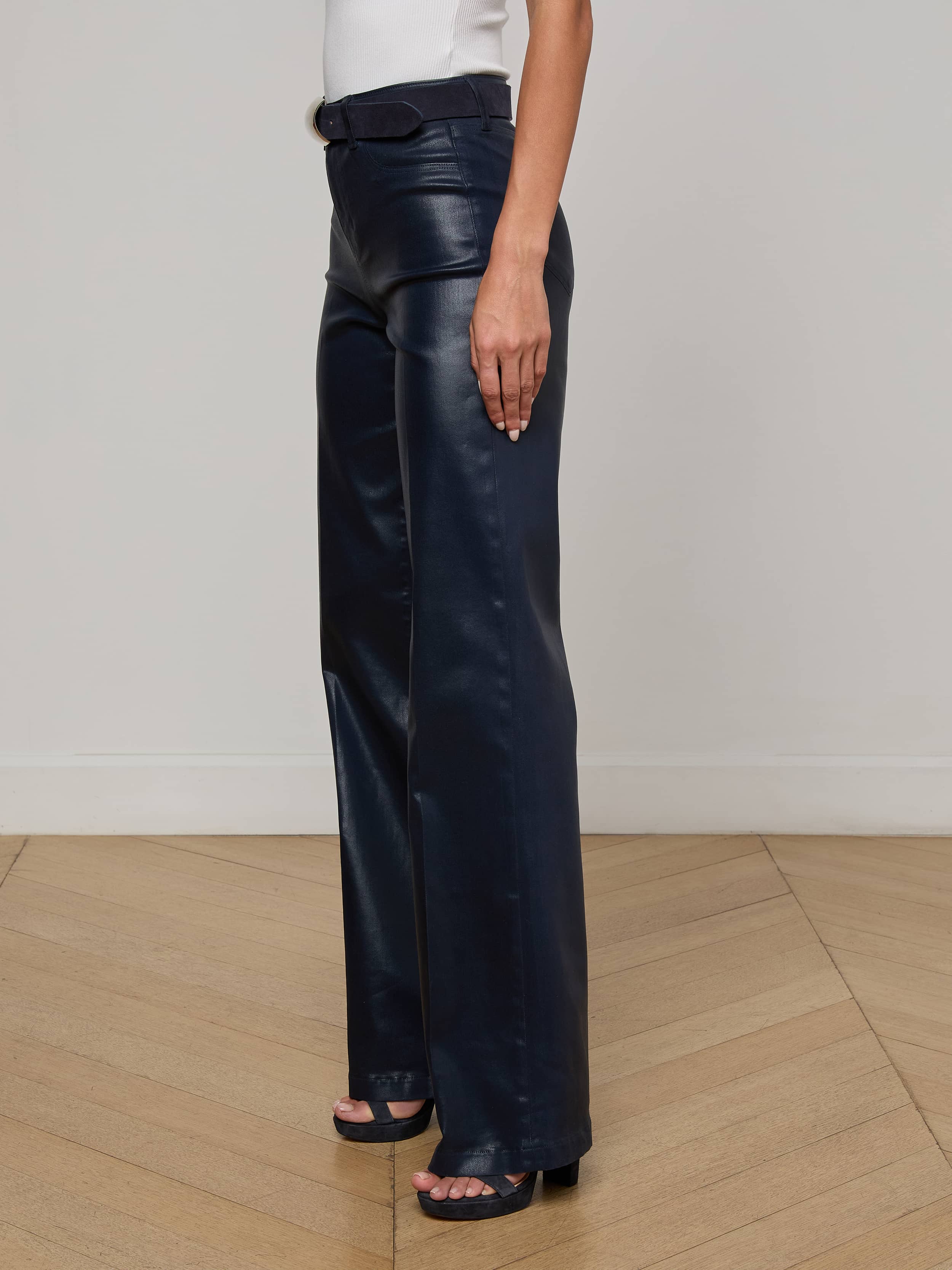 L'AGENCE - Clayton Coated Wide - Leg Jean - Image 3
