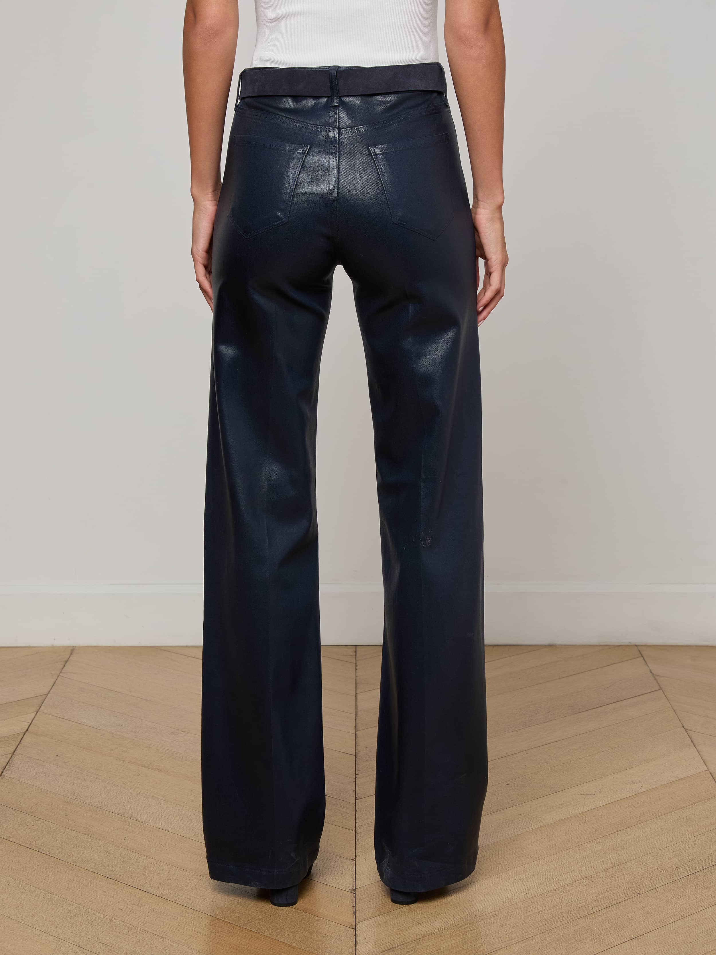 L'AGENCE - Clayton Coated Wide - Leg Jean - Image 4