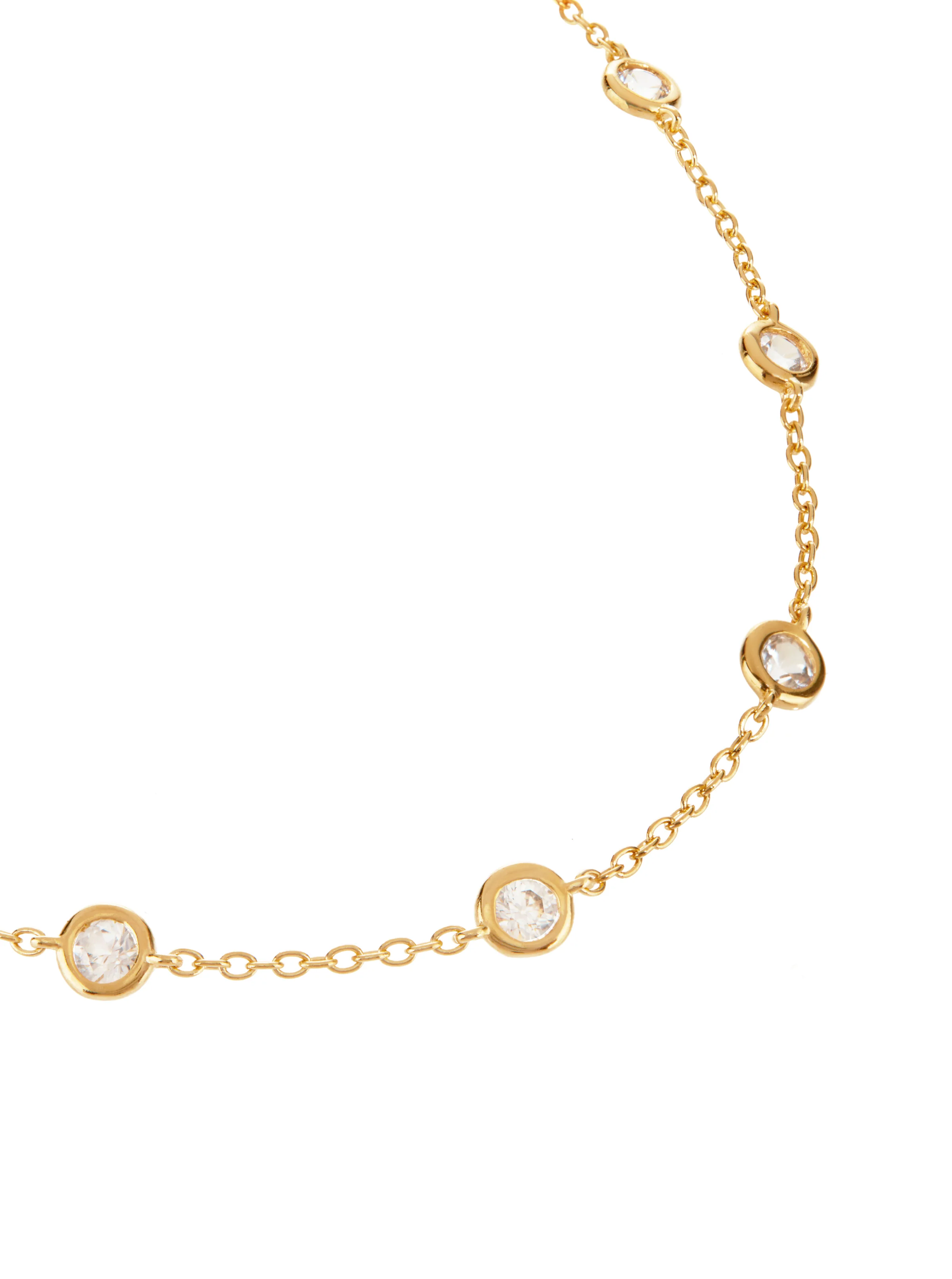 Dorsey - CLEMENCE, LAB WHITE SAPPHIRE 1.50 CARAT 15 STONE STRAND NECKLACE, GOLD - Image 2