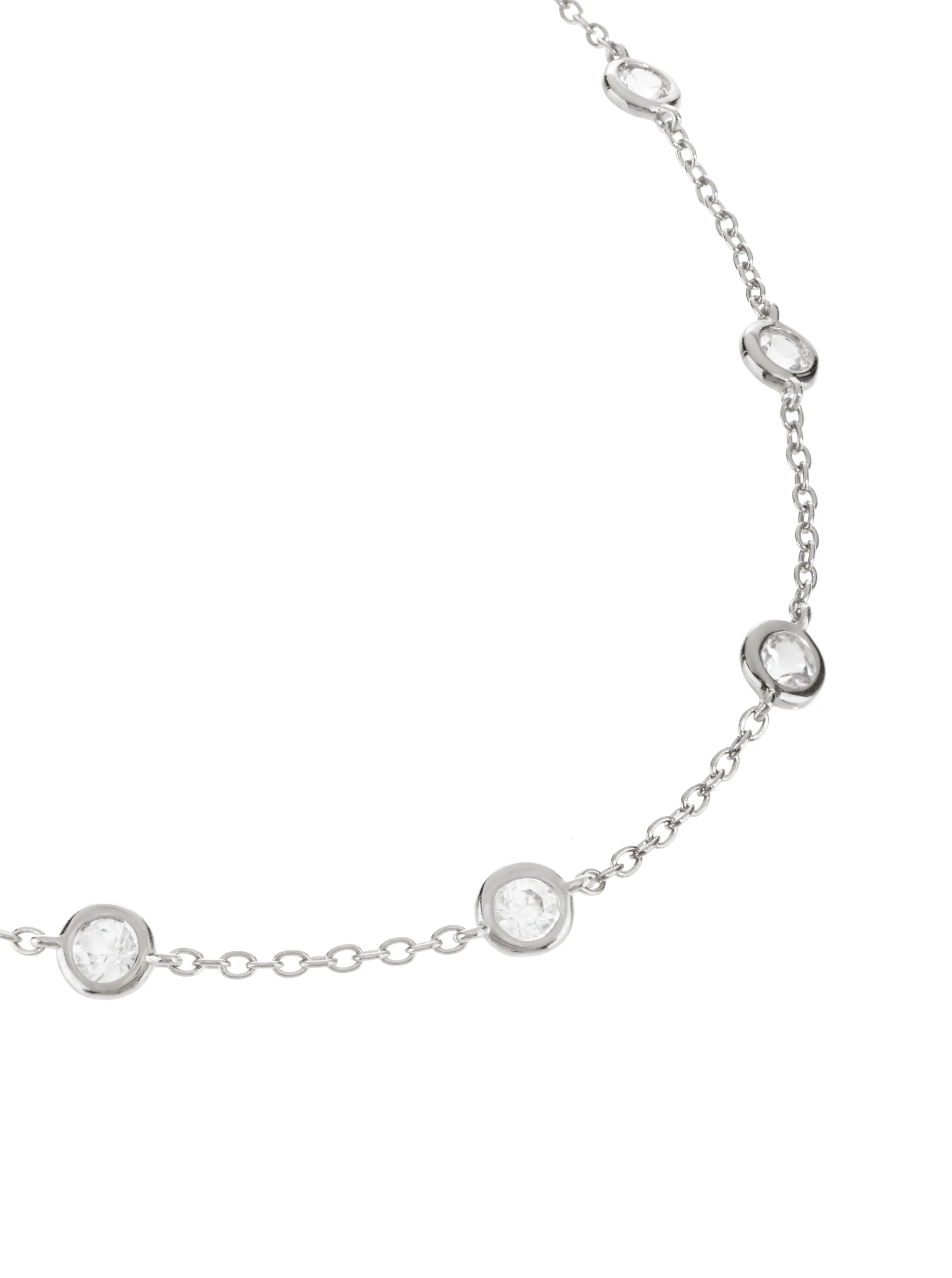 Dorsey - CLEMENCE, LAB WHITE SAPPHIRE 1.50 CARAT 15 STONE STRAND NECKLACE, SILVER - Image 2