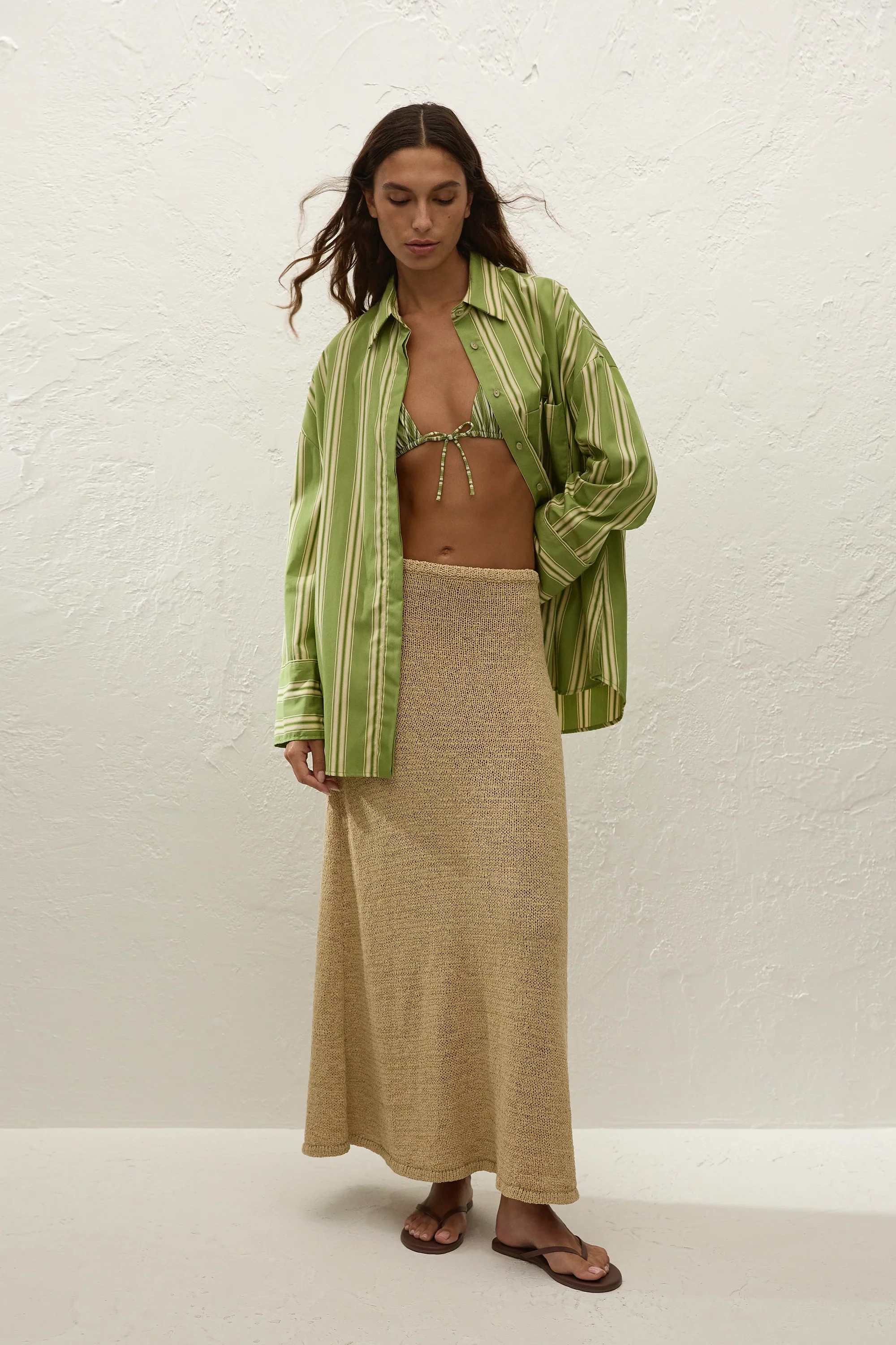 Faithfull - Clemente Shirt Ombre Stripe Juniper - Image 8