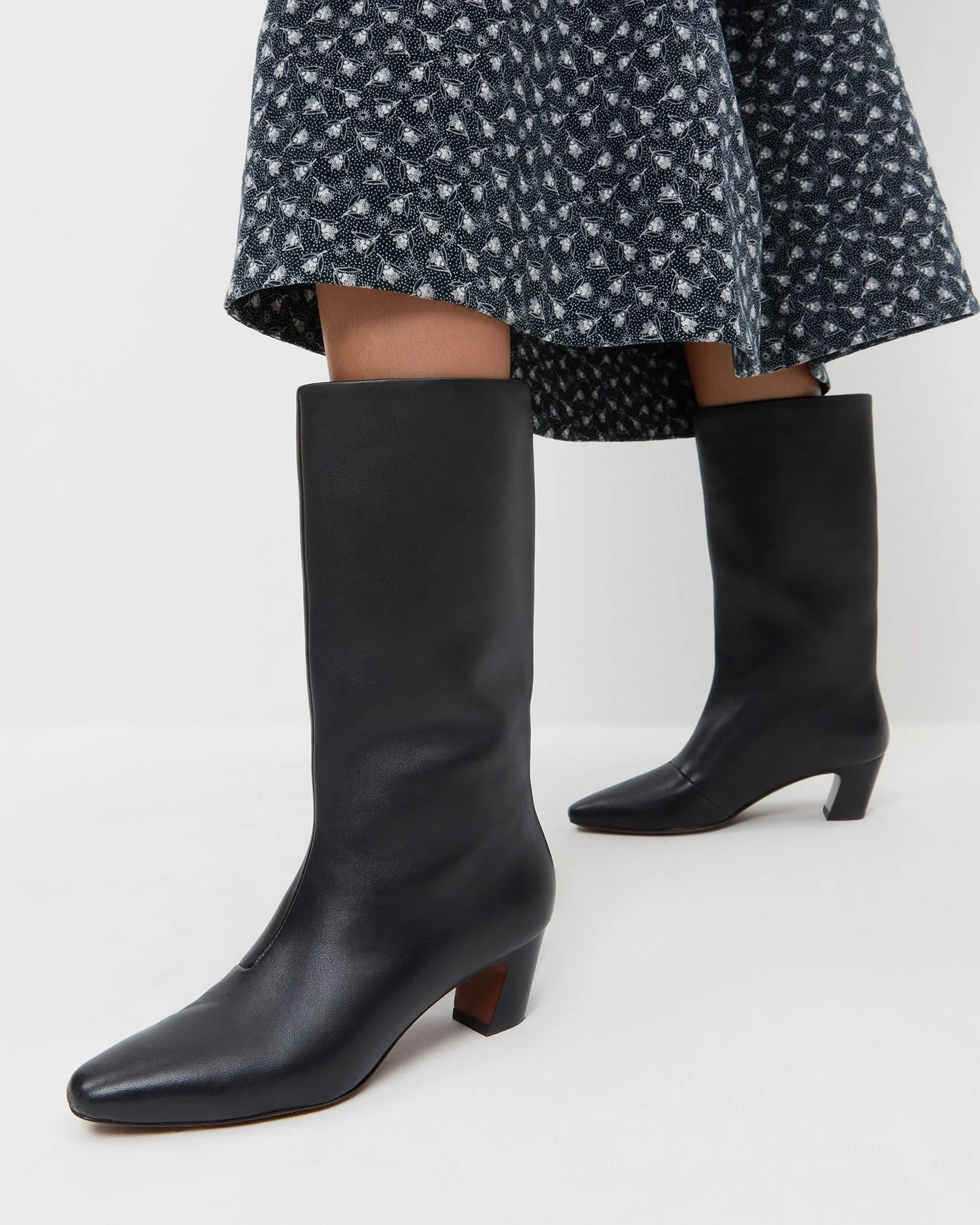 Loeffler Randall - Cleo Black Leather Mid - Calf Boot - Image 2