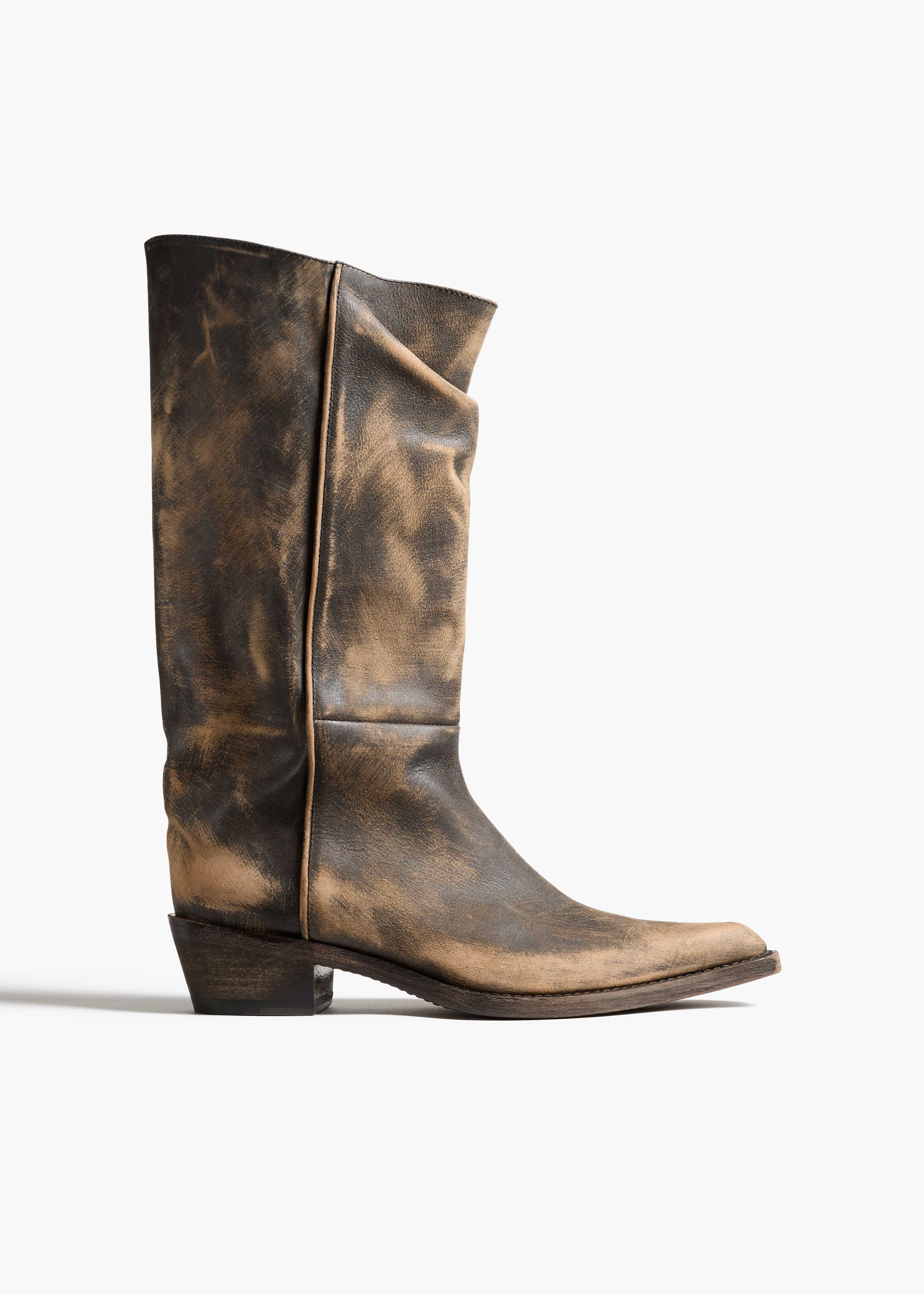 Khaite - Clive Boot in Vintage Black Leather