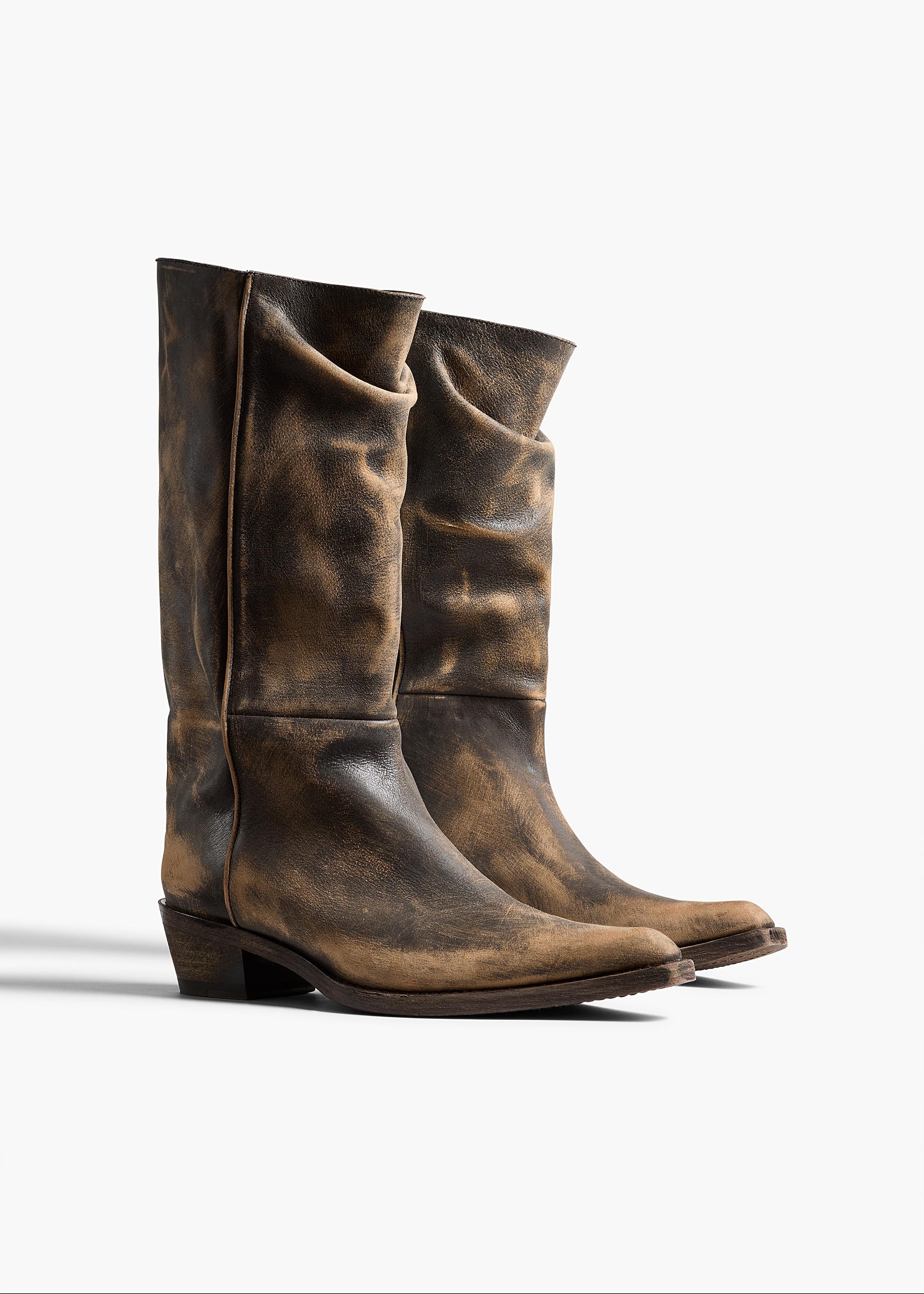 Khaite - Clive Boot in Vintage Black Leather - Image 8