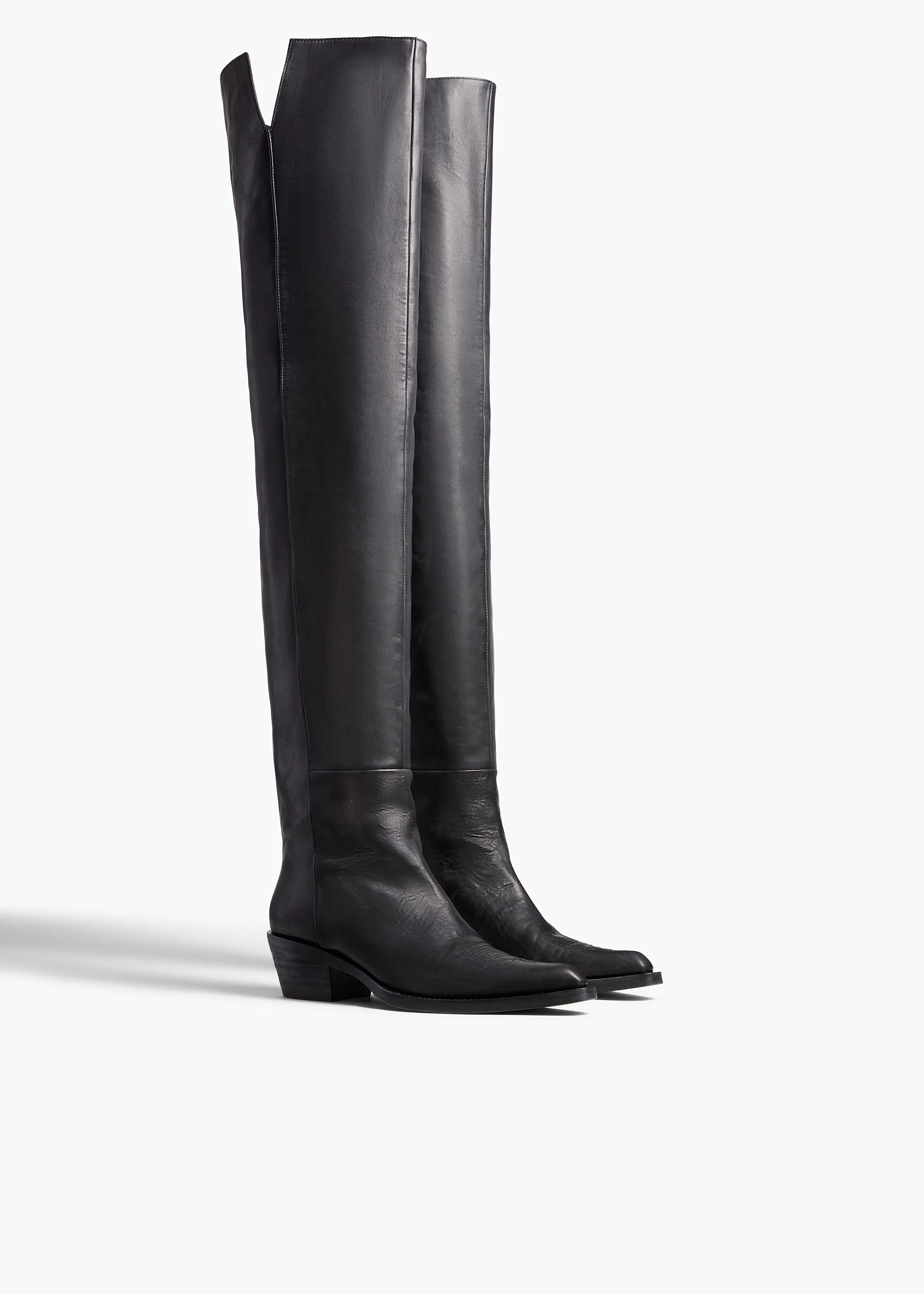 Khaite - Clive Over - the - Knee Flat Boot in Black Leather - Image 2