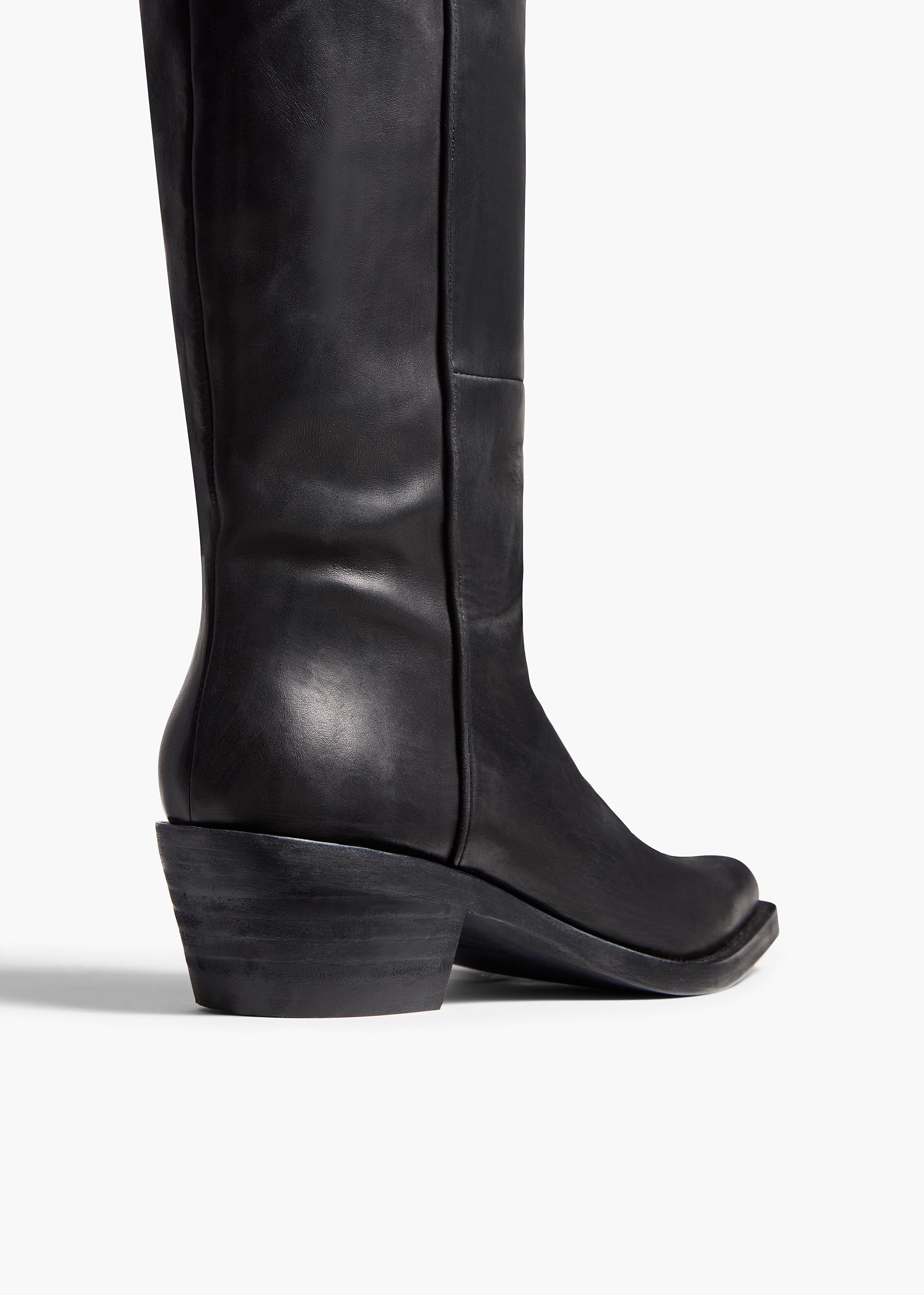 Khaite - Clive Over - the - Knee Flat Boot in Black Leather - Image 3