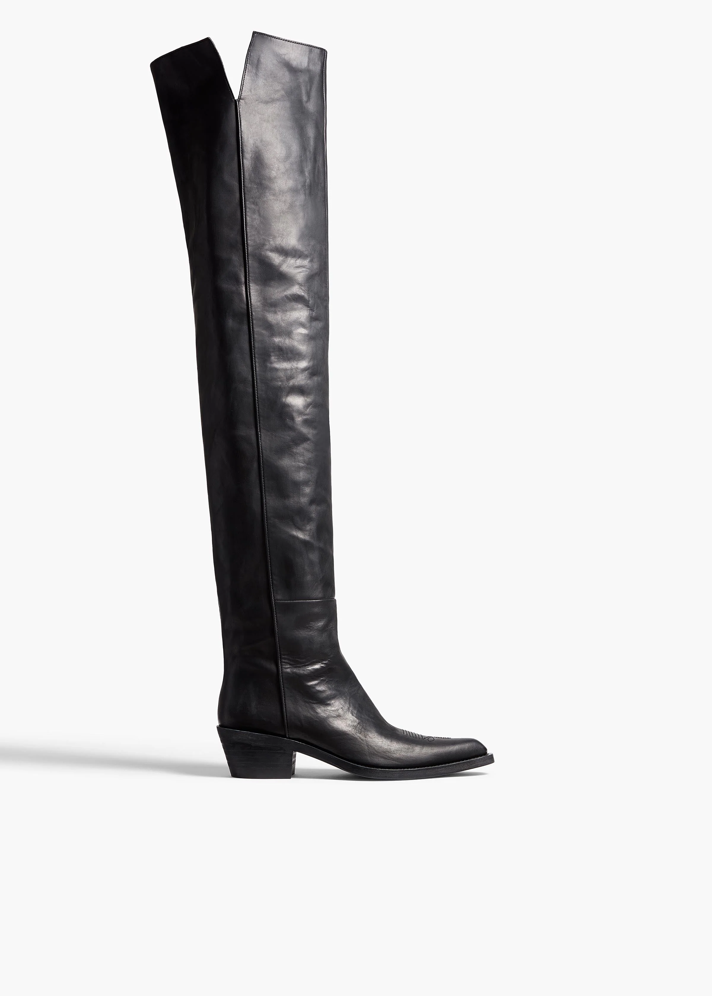 Khaite - Clive Over - the - Knee Flat Boot in Black Leather - Image 7