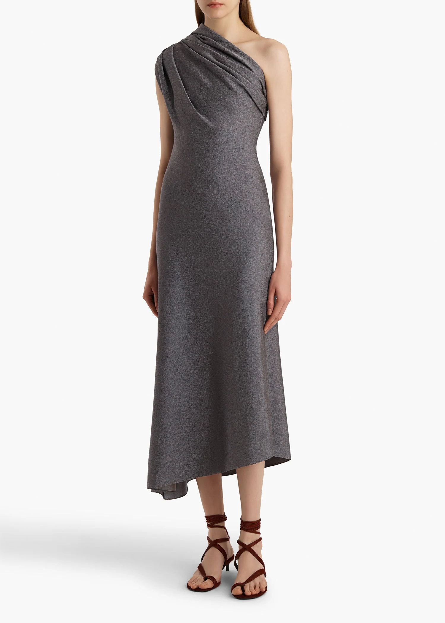 Khaite - Coast Dress in Gunmetal - Image 9