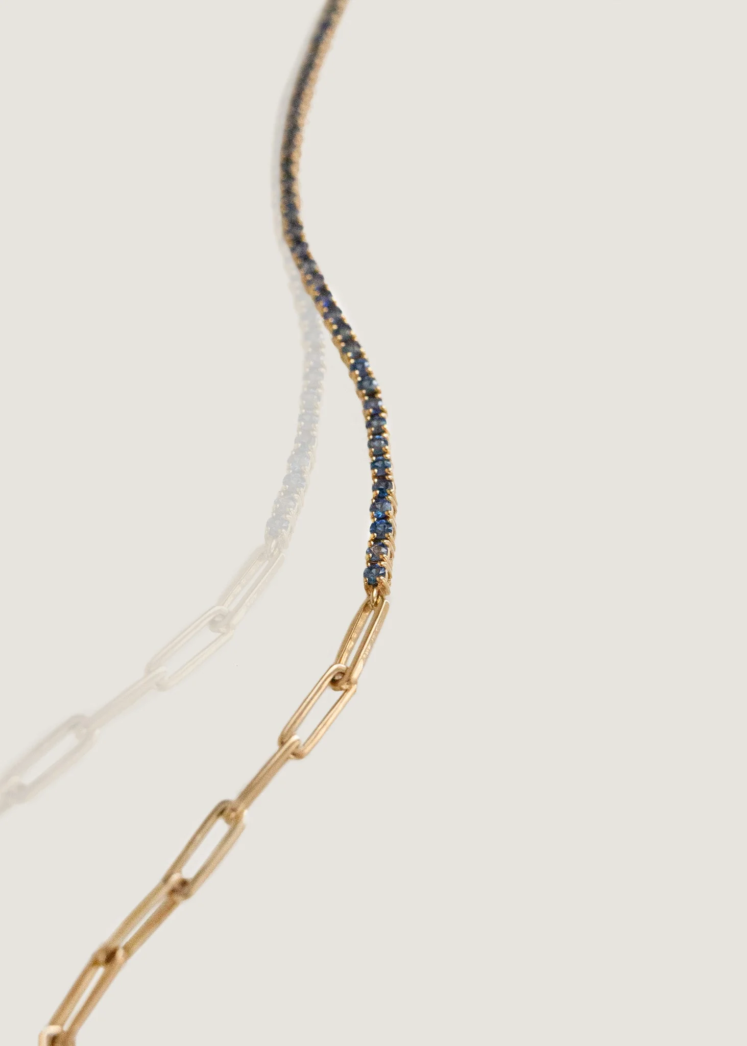 Kinn - Coco Round Tennis Link Bracelet Blue Sapphire - Image 3