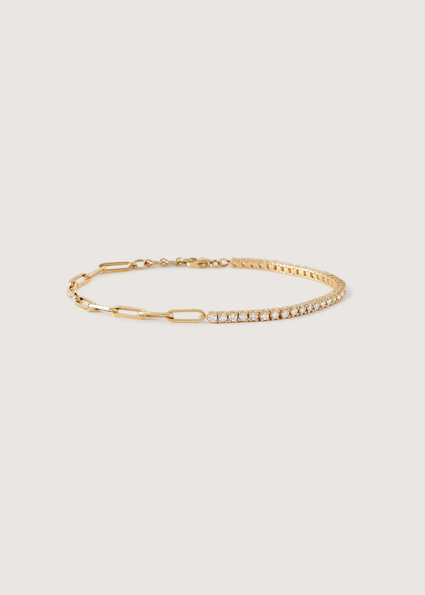Kinn - Coco Round Tennis Link Bracelet Diamond