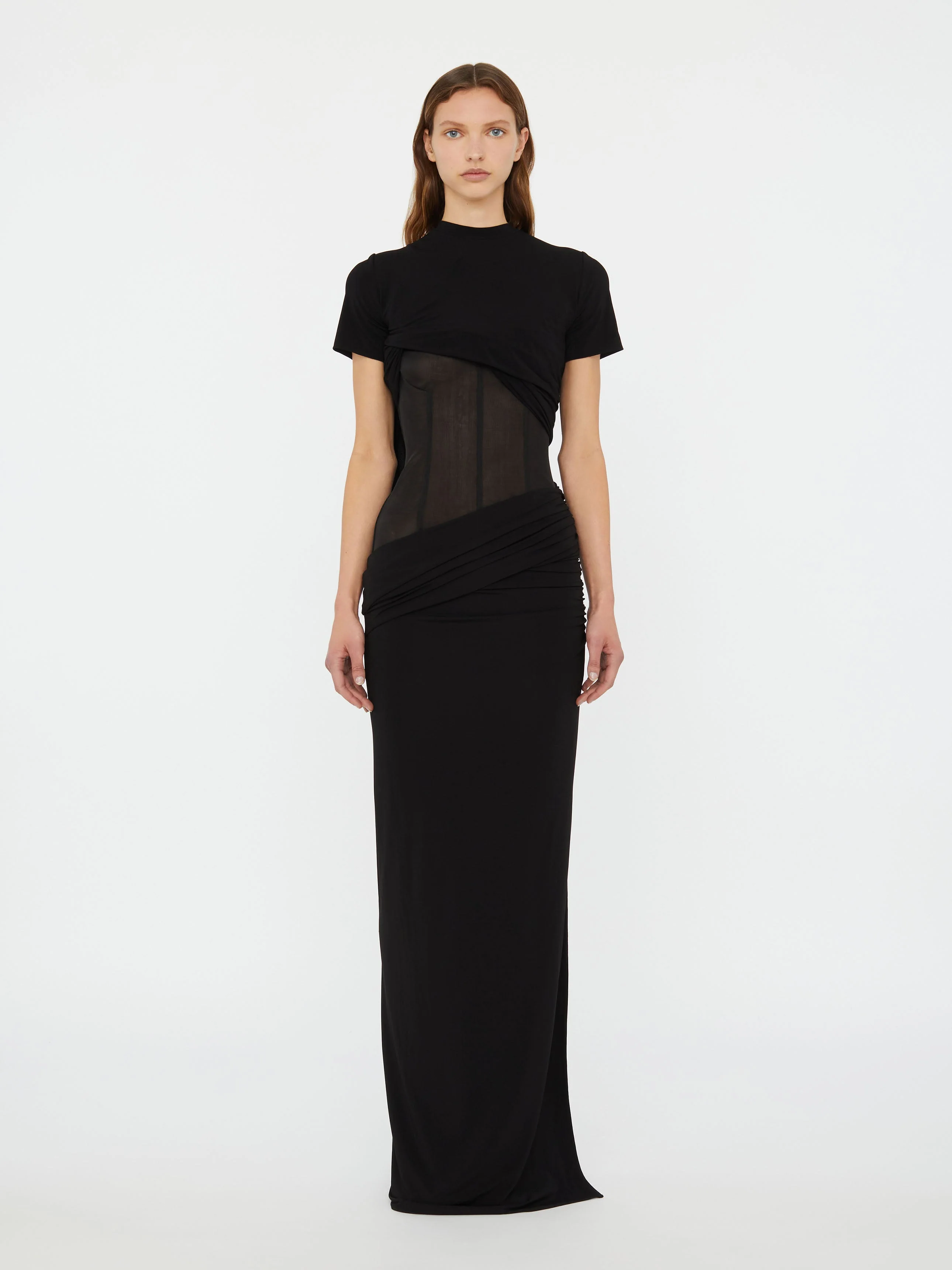 Christopher Esber - Coiled Jersey Corseted Tee Gown