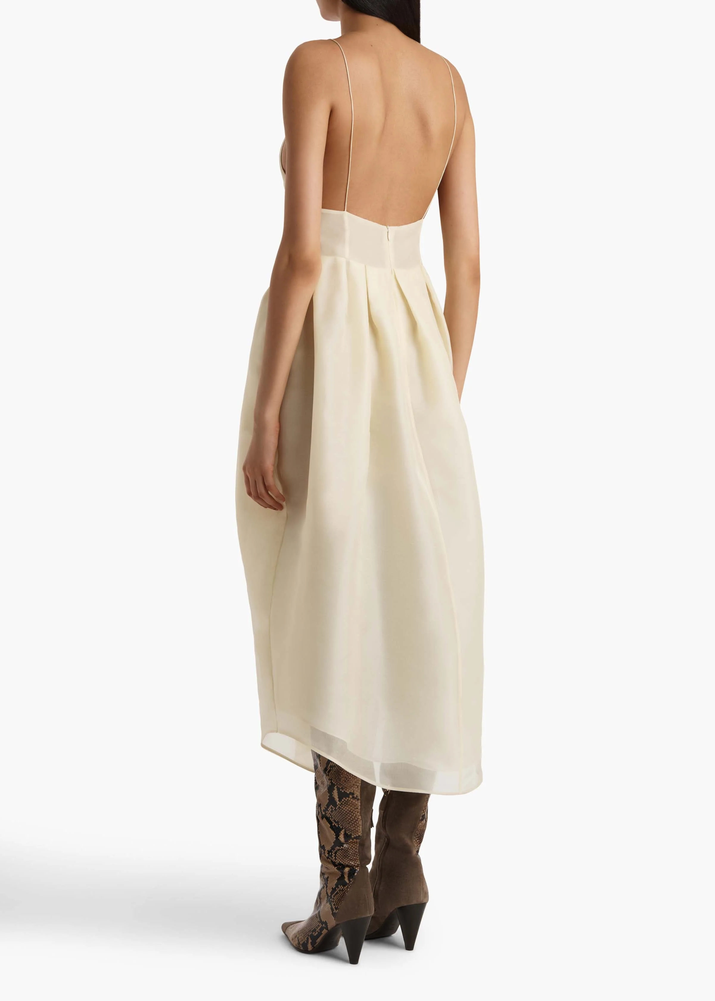 Khaite - Colette Dress in Pale Yellow - Image 3