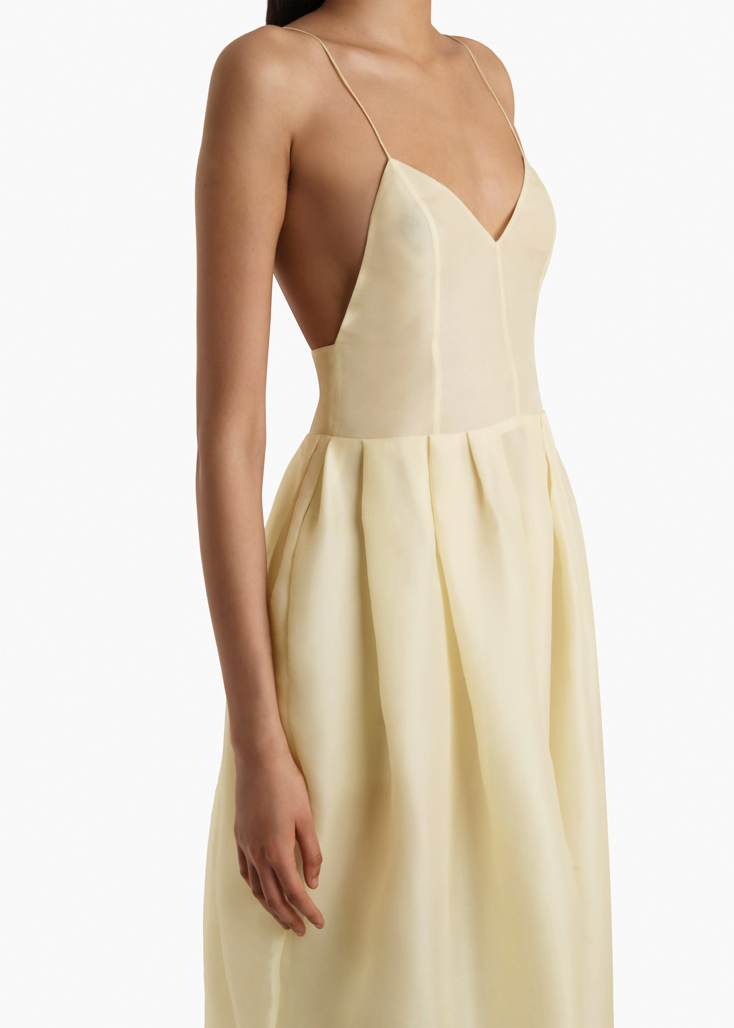 Khaite - Colette Dress in Pale Yellow - Image 4