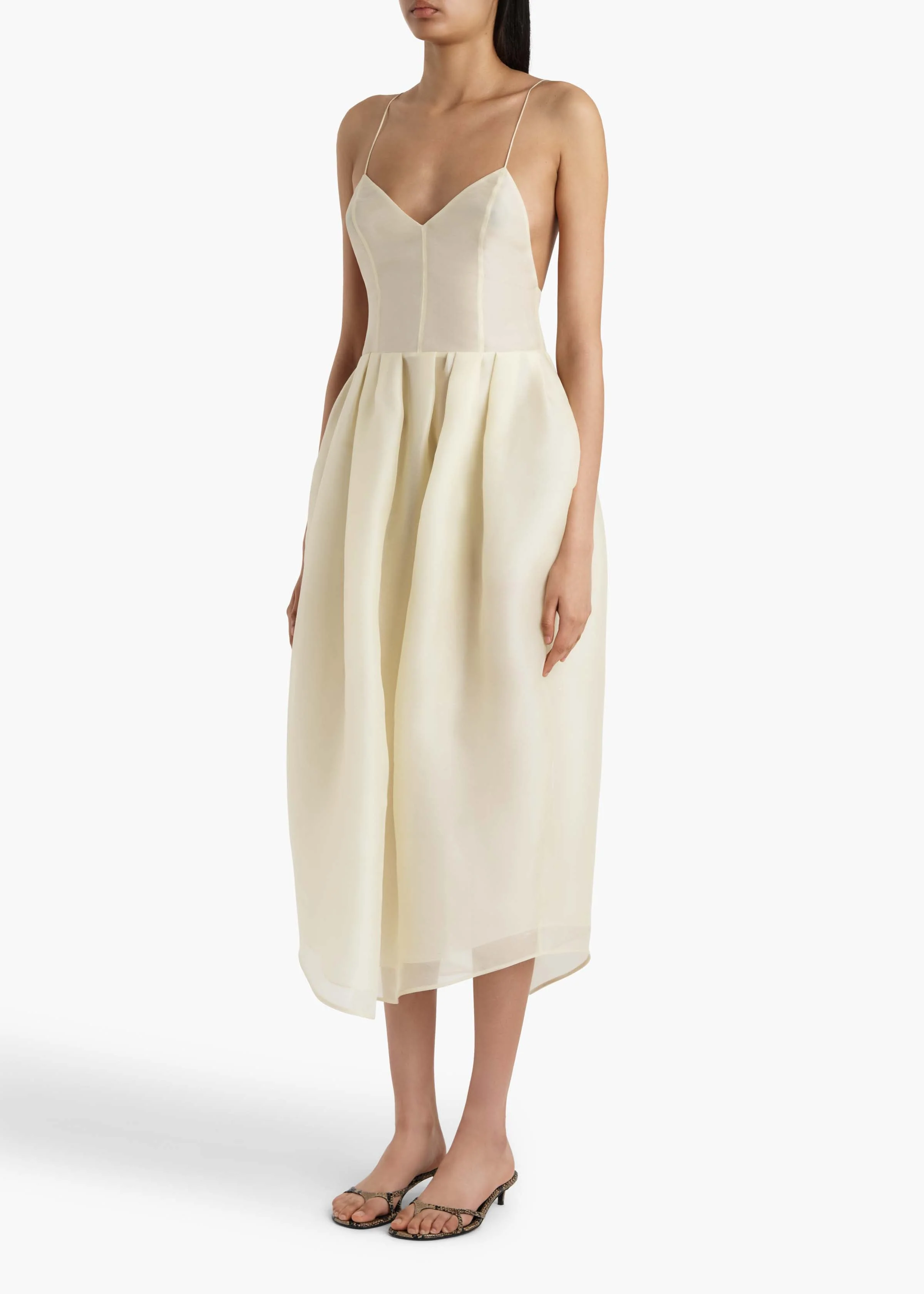 Khaite - Colette Dress in Pale Yellow - Image 7