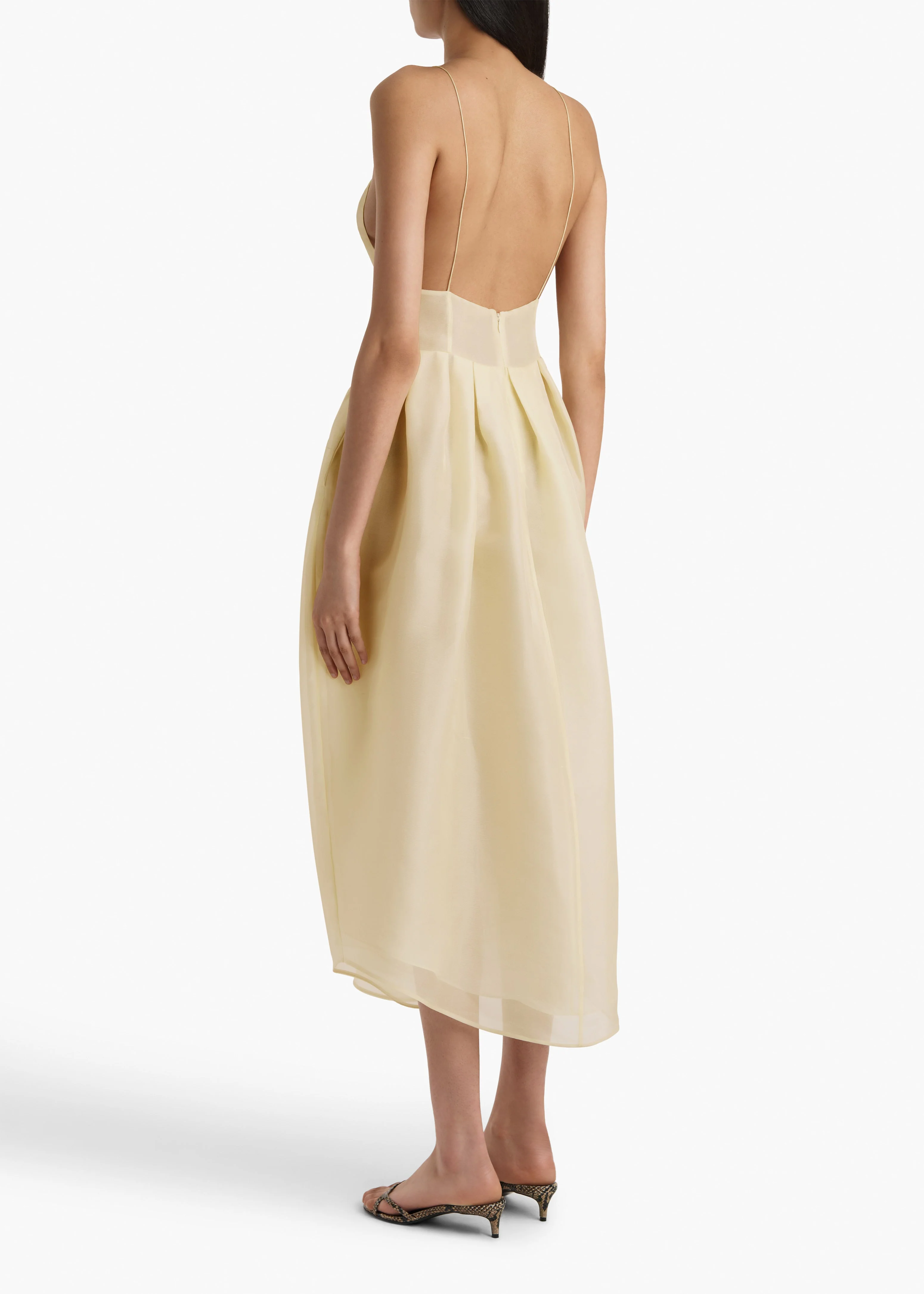 Khaite - Colette Dress in Pale Yellow - Image 8