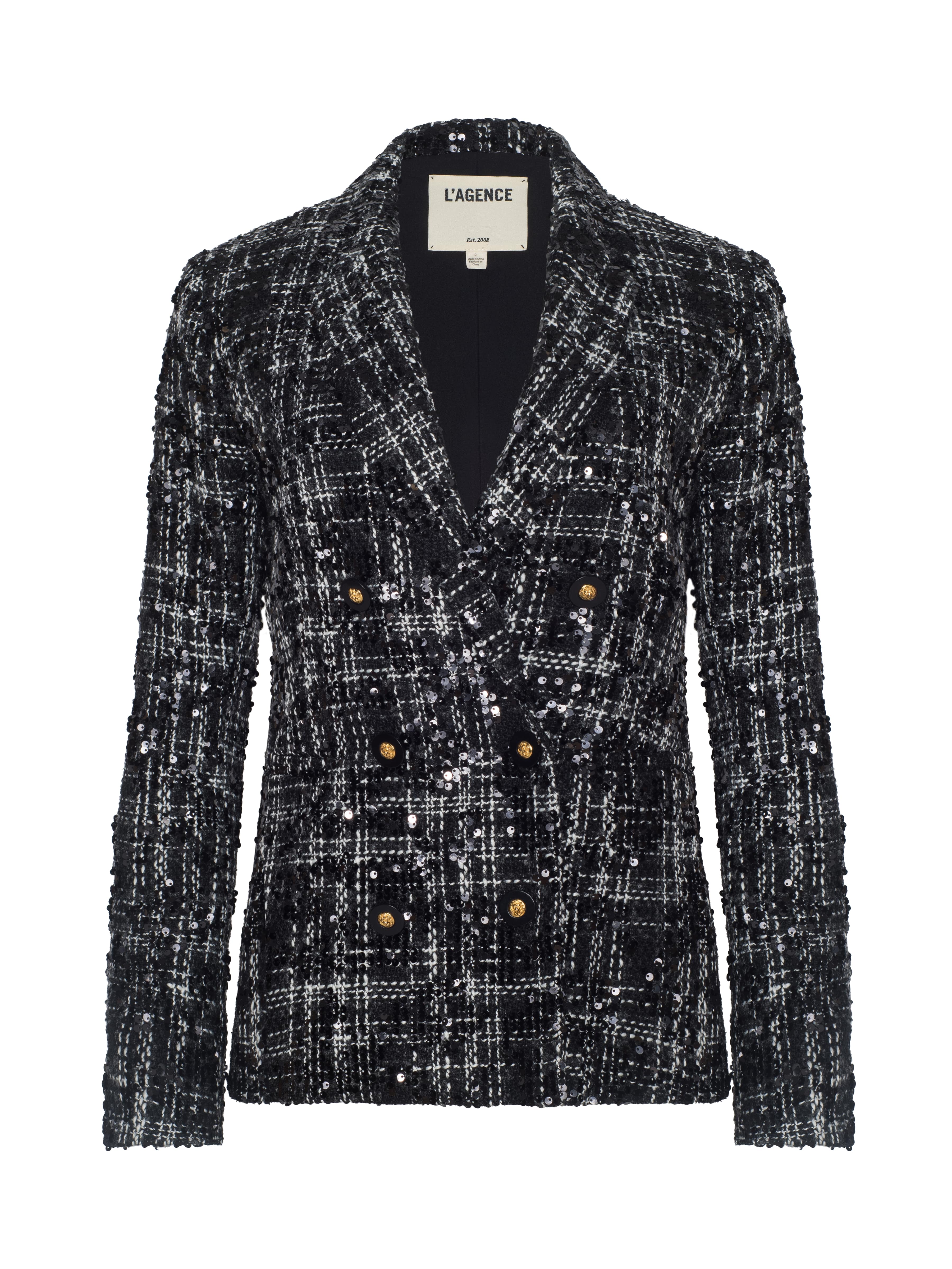 L'AGENCE - Colin Sequined Tweed Blazer - Image 6