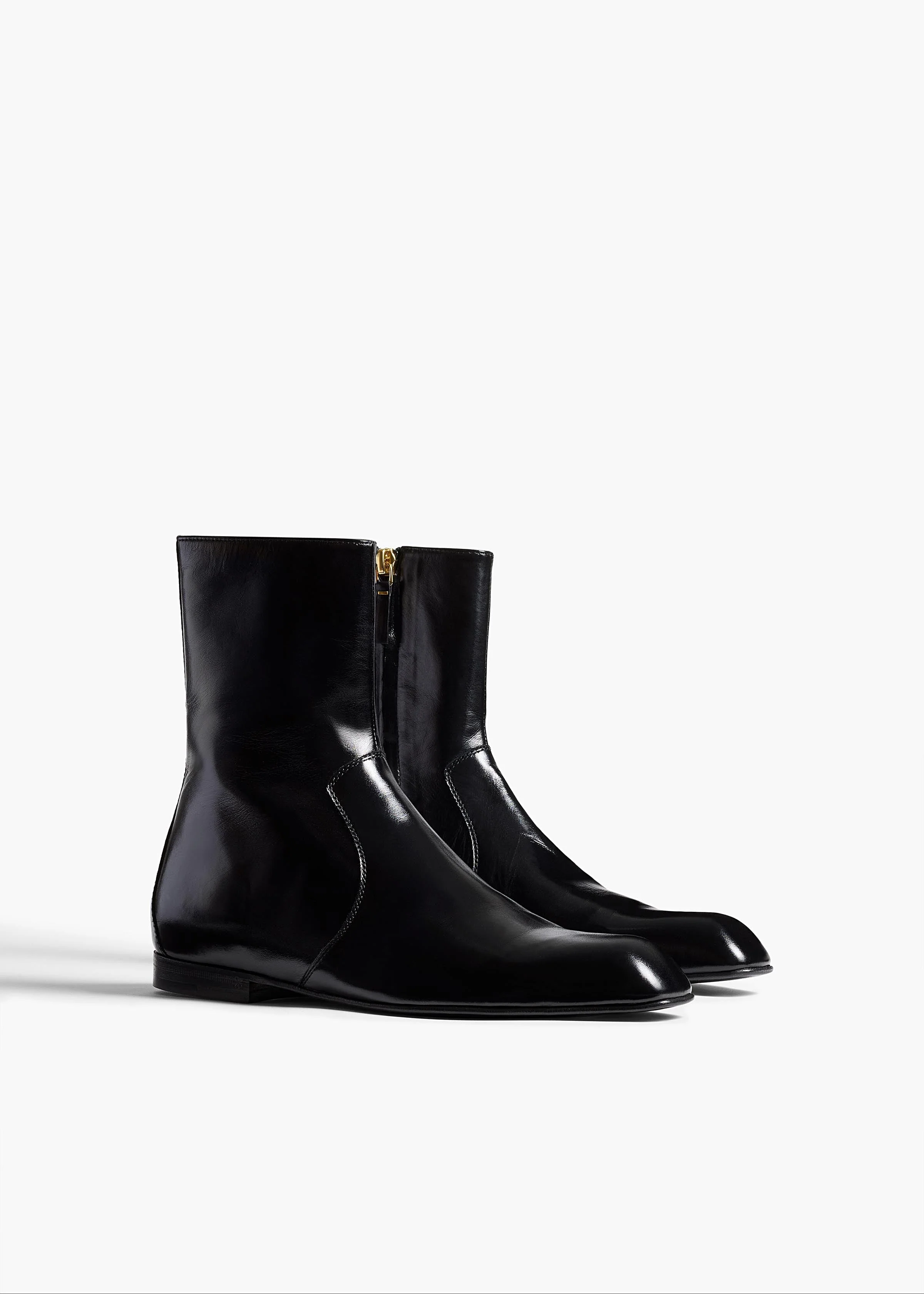 Khaite - Colt Ankle Boot in Black Glazed Leather - Image 2