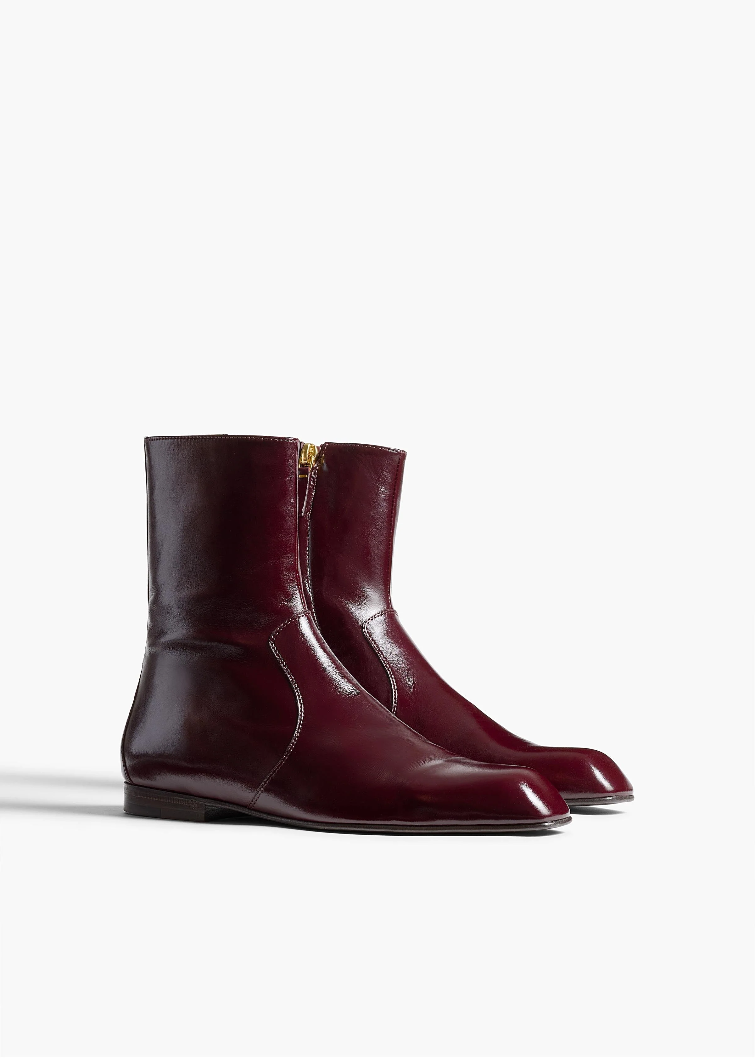 Khaite - Colt Ankle Boot in Bordeaux Glazed Leather - Image 7