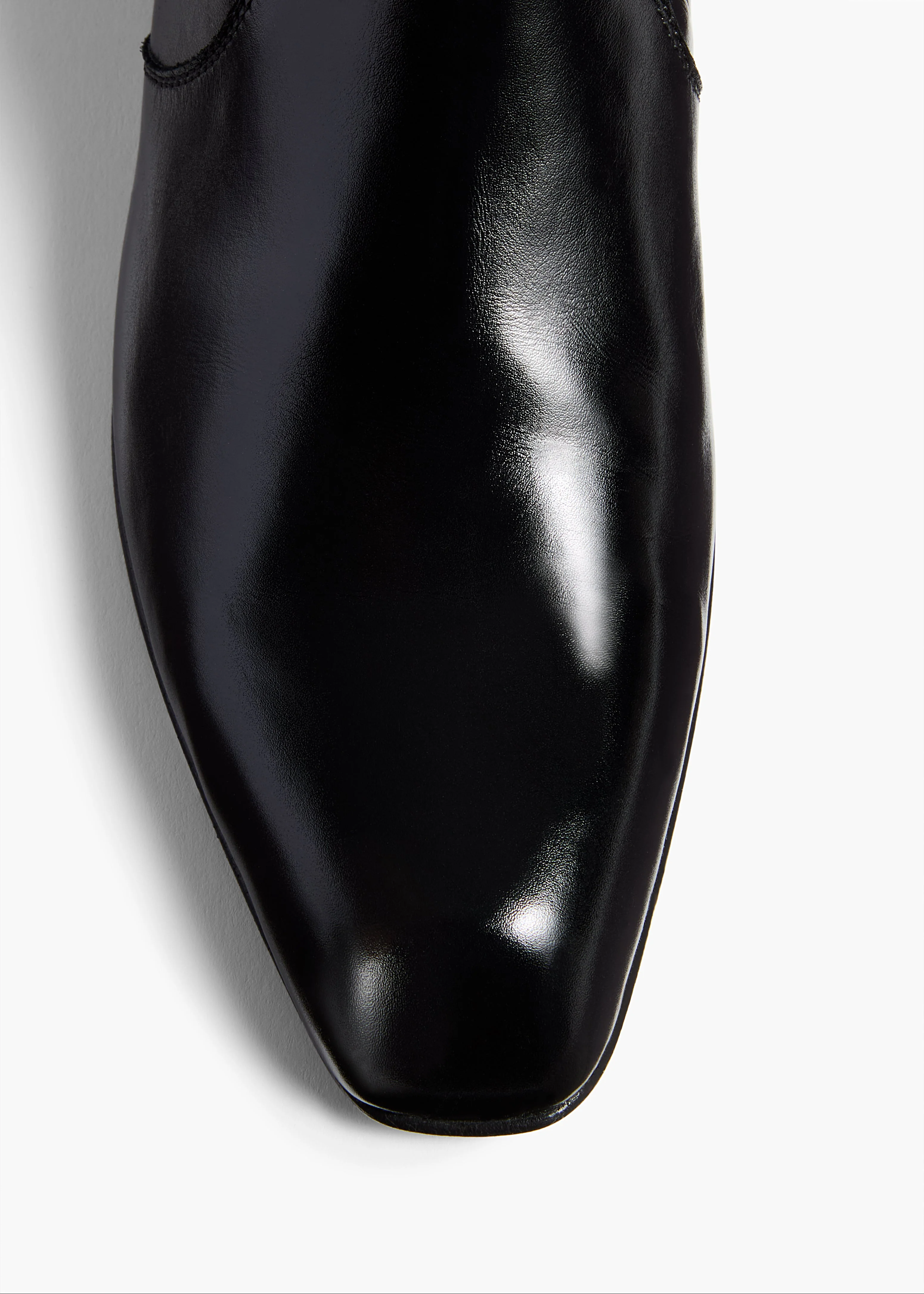 Khaite - Colt Knee - High Boot in Black Glazed Leather - Image 8