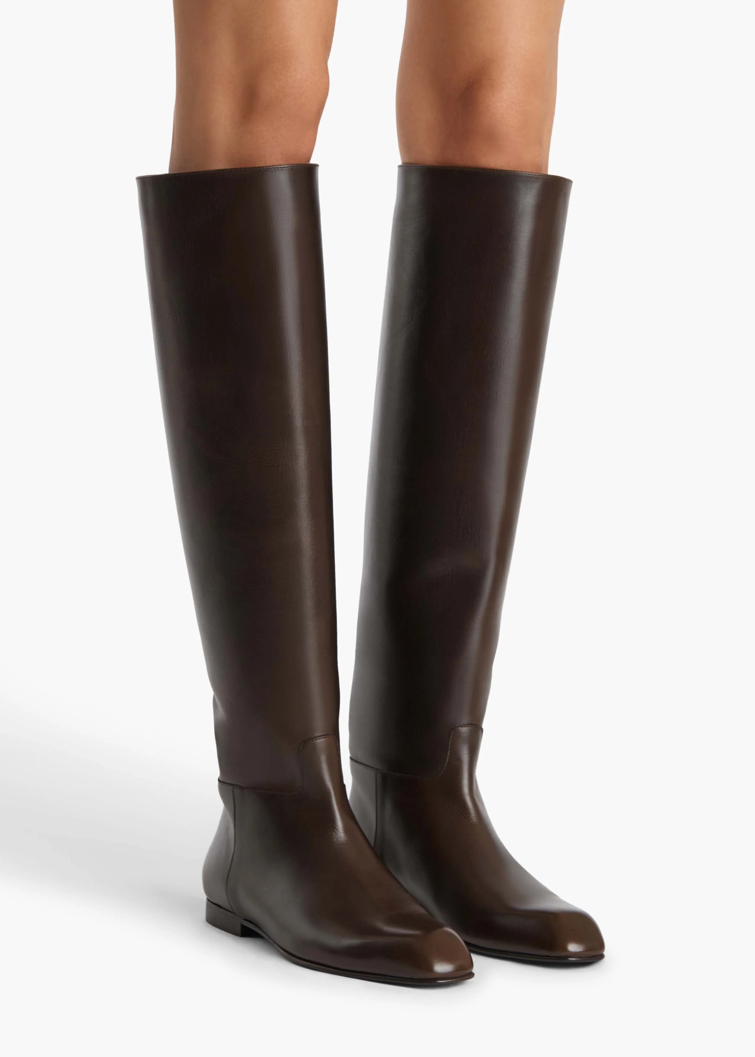 Khaite - Colt Knee - High Boot in Vintage Brown Leather - Image 9