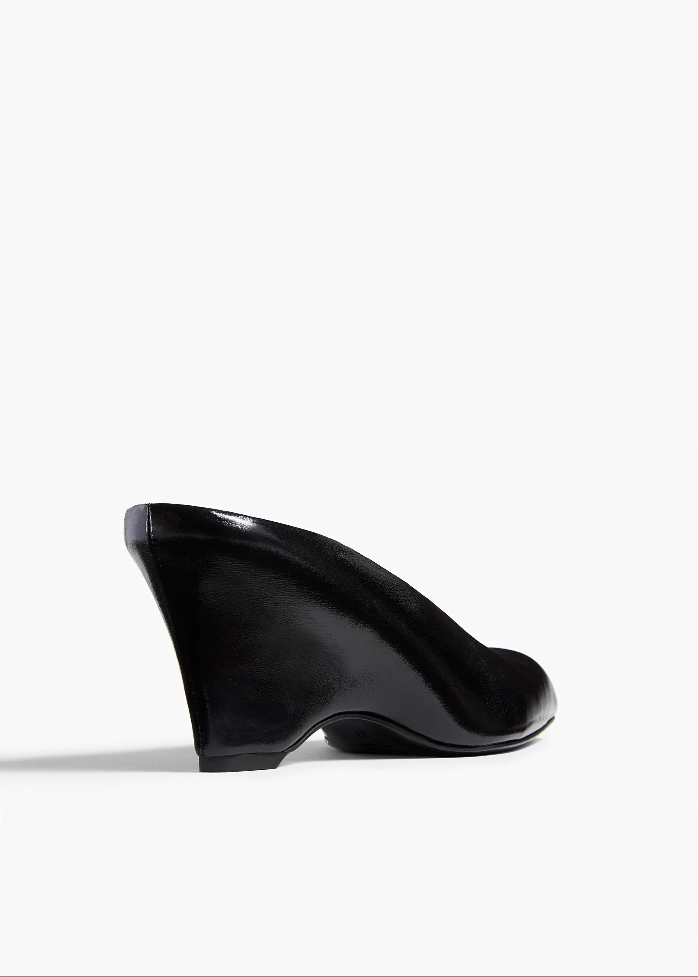 Khaite - Colt Wedge in Black Glazed Leather - Image 3