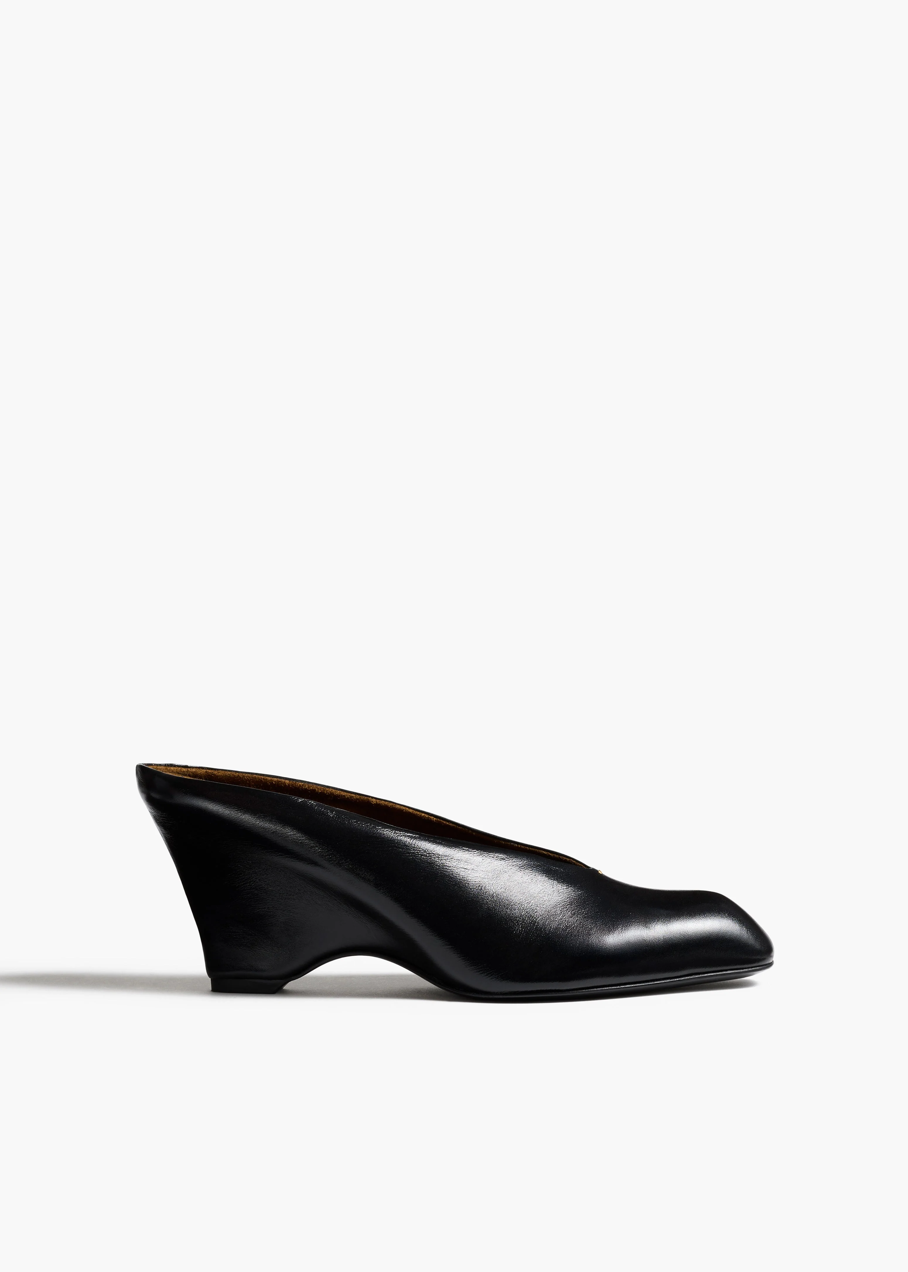 Khaite - Colt Wedge in Black Glazed Leather - Image 7