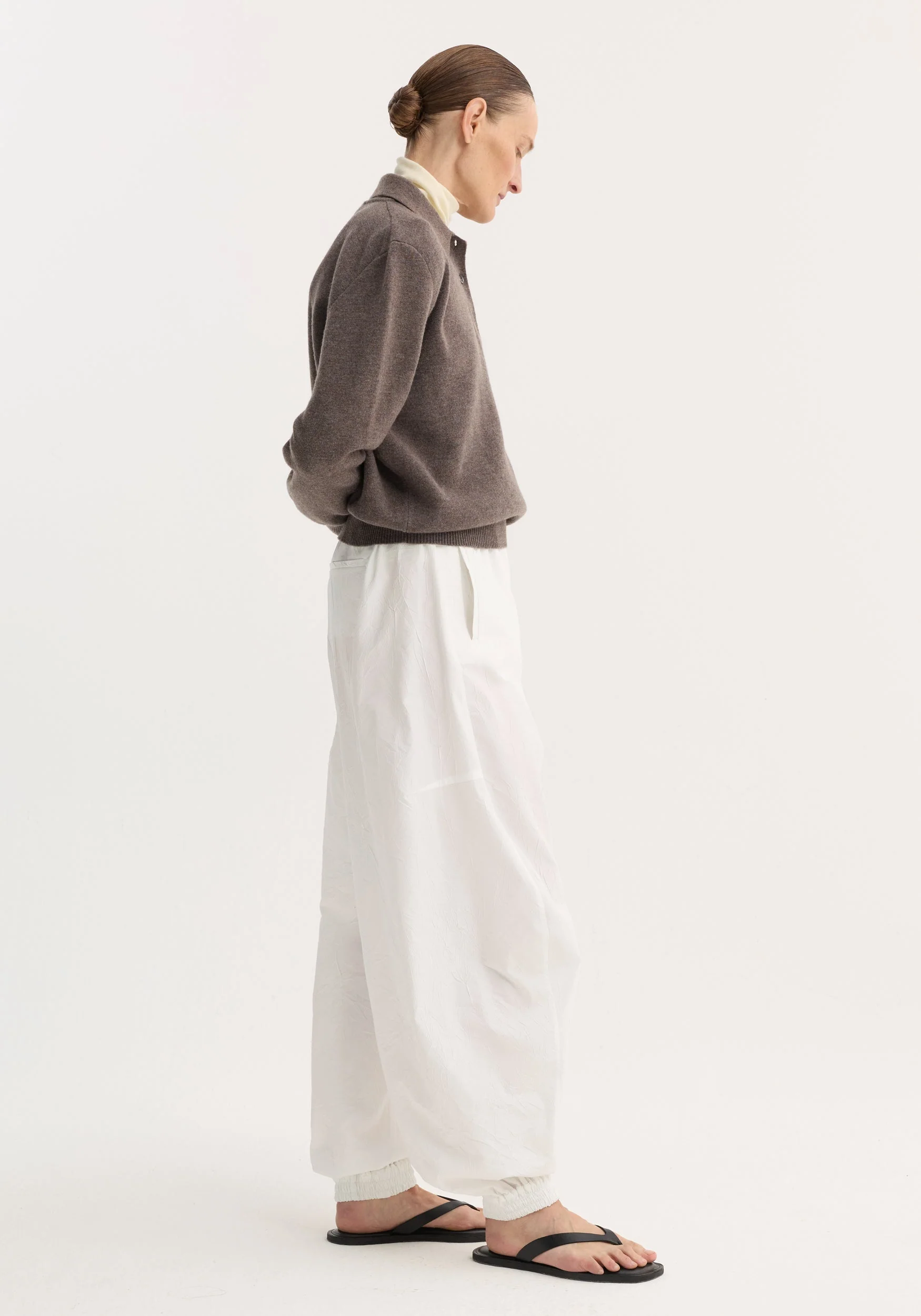 ROHE - Compact knitted polo | mud melange - Image 4