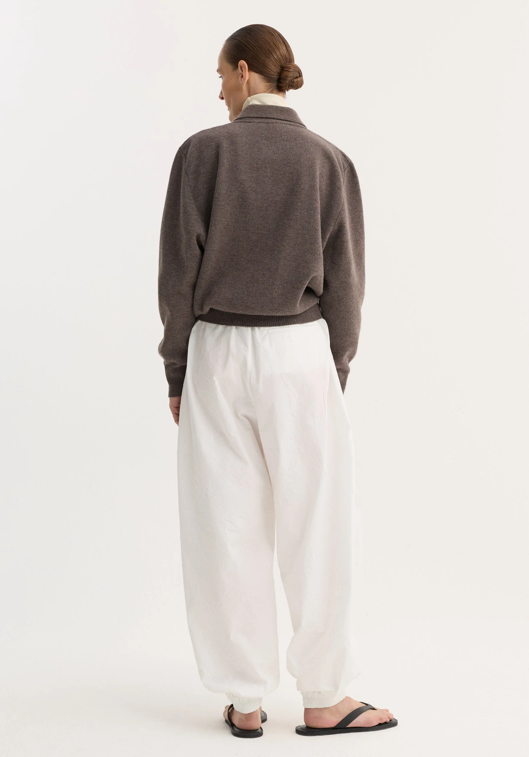 ROHE - Compact knitted polo | mud melange - Image 5