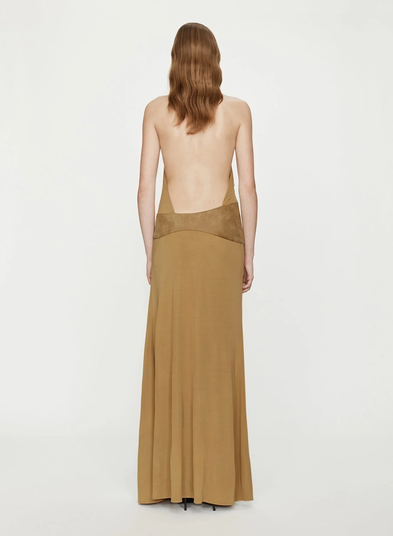 Christopher Esber - Contour Suede Belted Jersey Halter Gown - Image 5