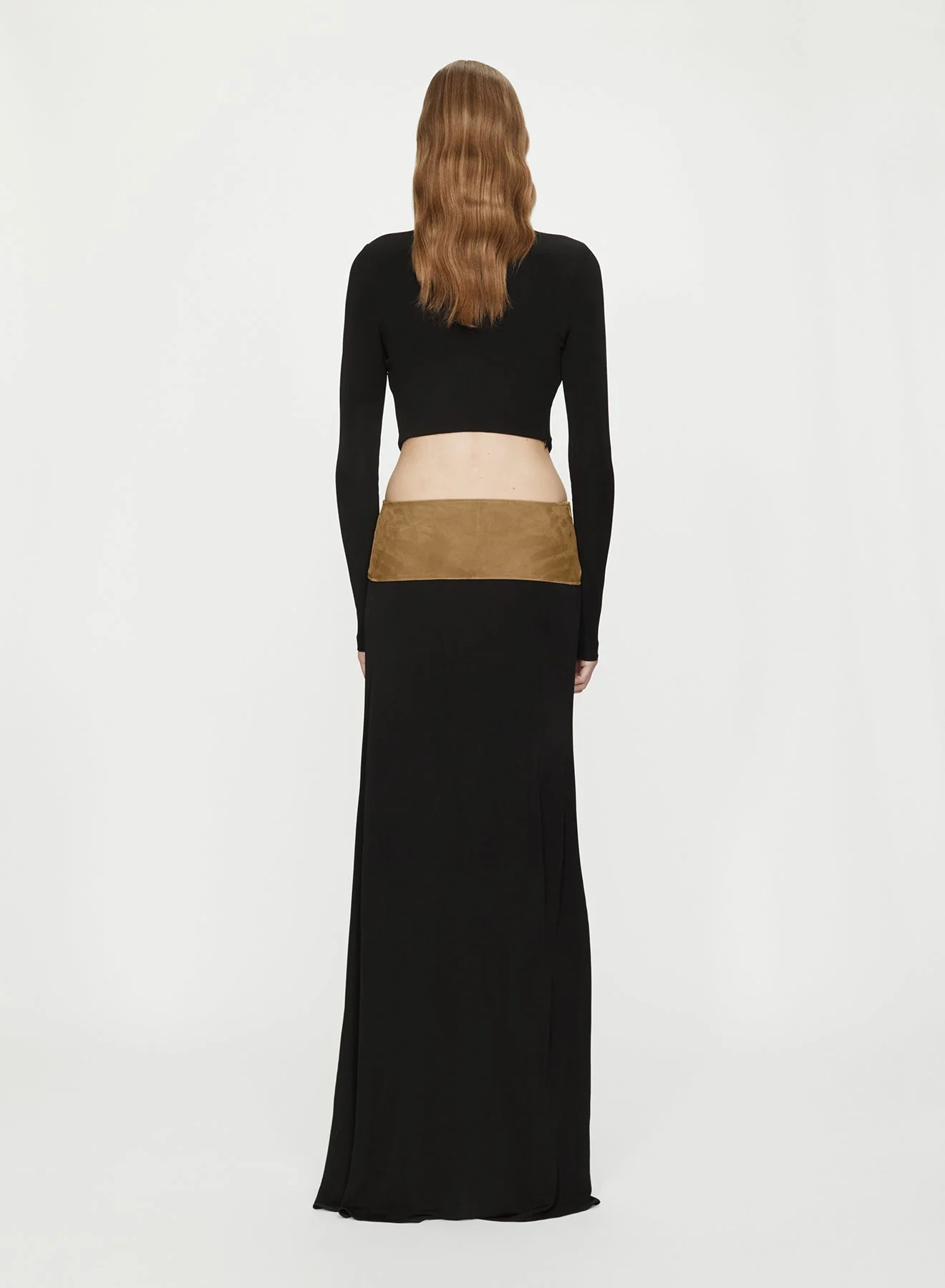 Christopher Esber - Contour Suede Belted Long Sleeve Gown - Image 3
