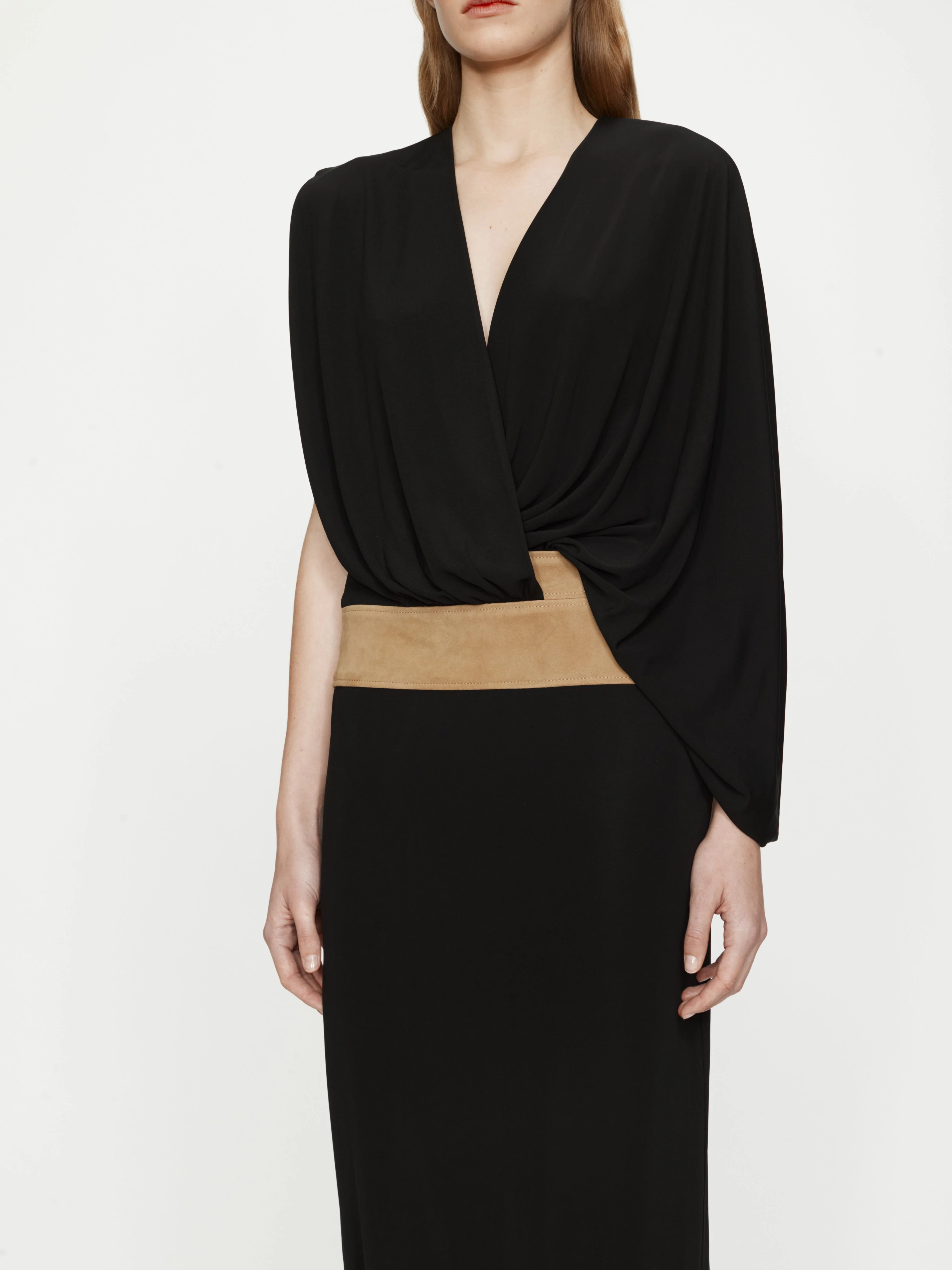 Christopher Esber - Contour Suede Swaddled Dress - Image 4