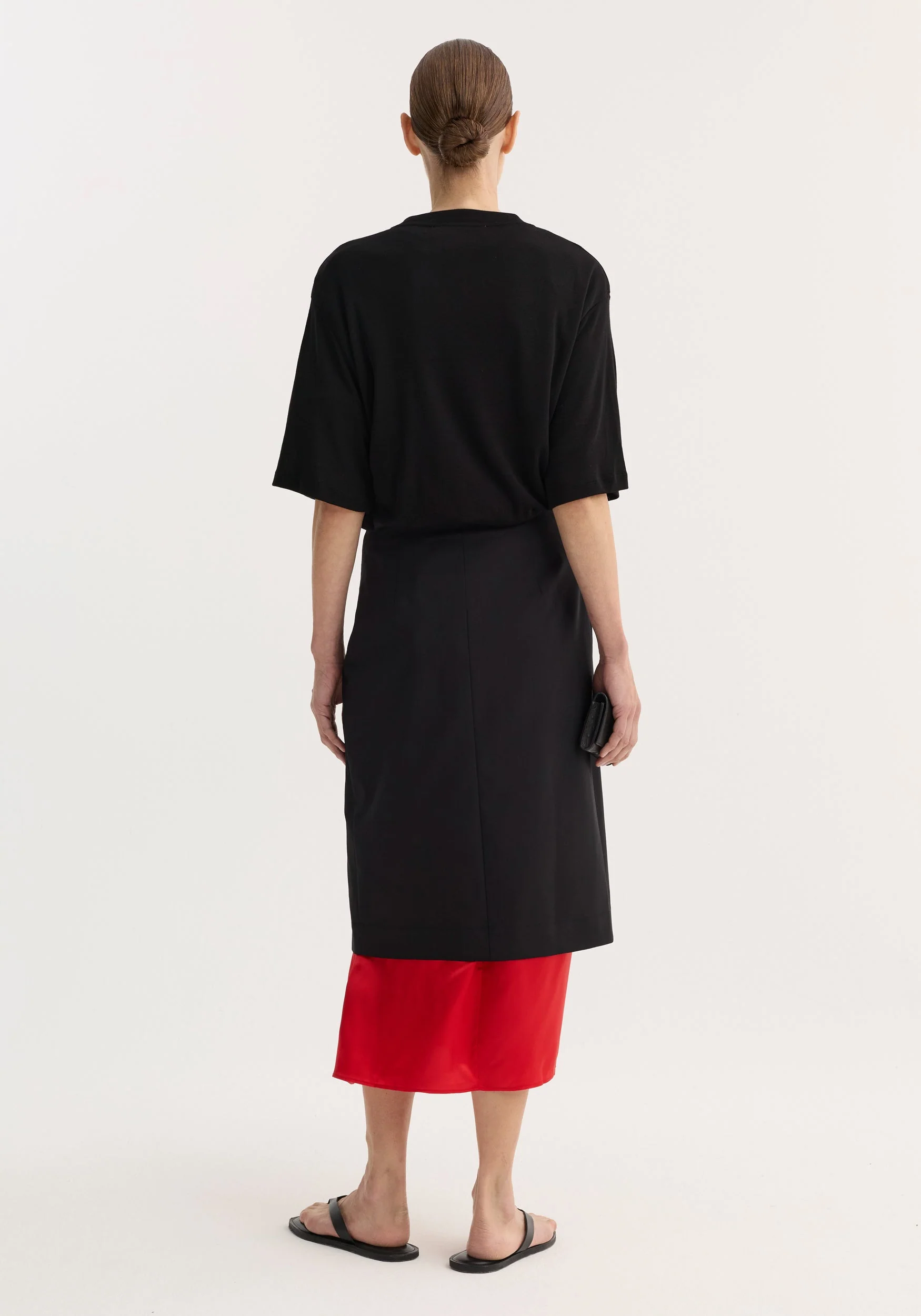 ROHE - Contrast upside - down skirt | black - Image 3
