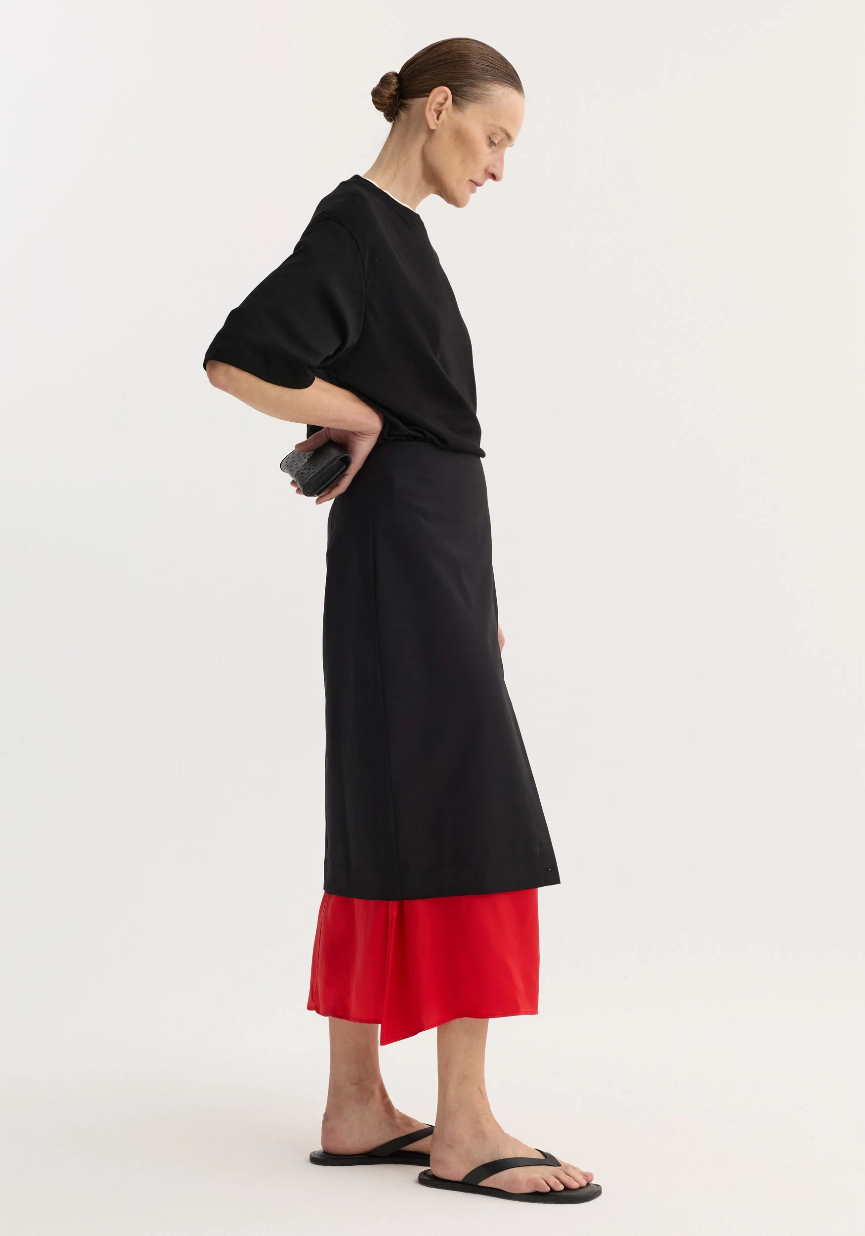 ROHE - Contrast upside - down skirt | black - Image 4