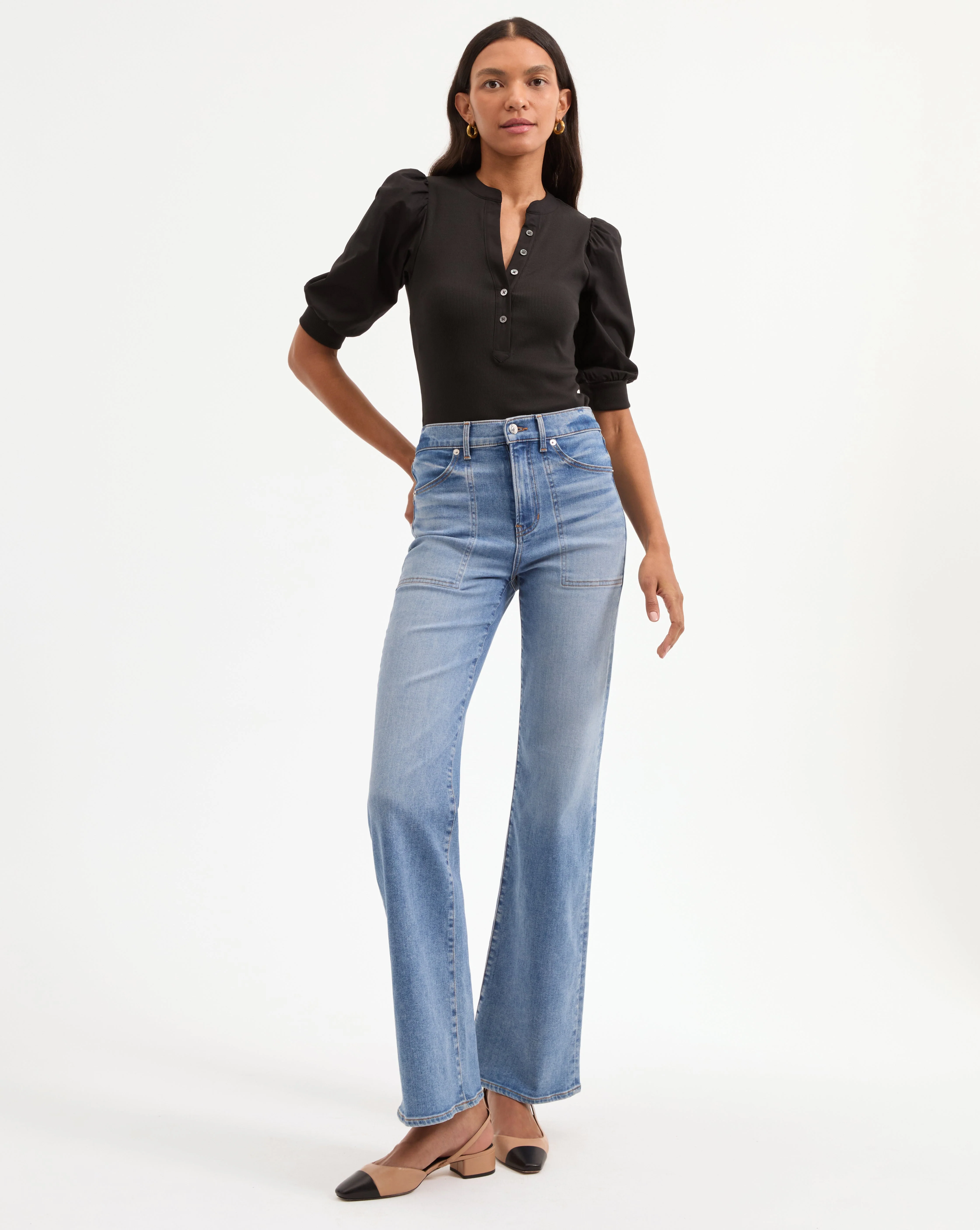 Veronica Beard - Coralee Puff - Sleeve Top - Image 2