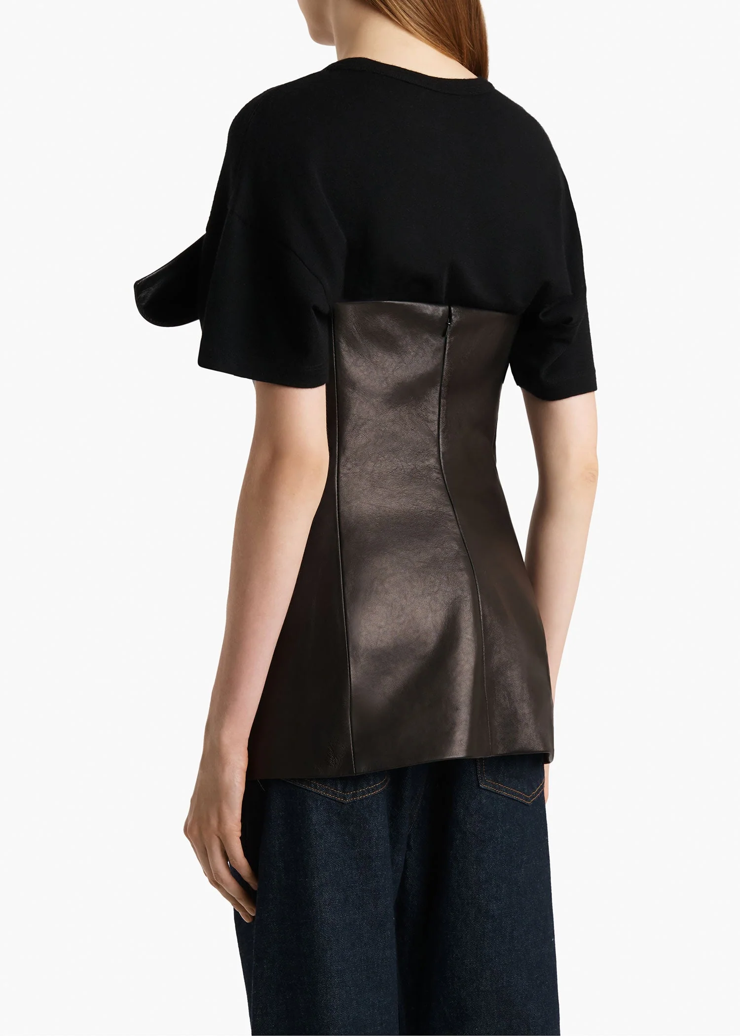 Khaite - Corinne Top in Black Leather - Image 4