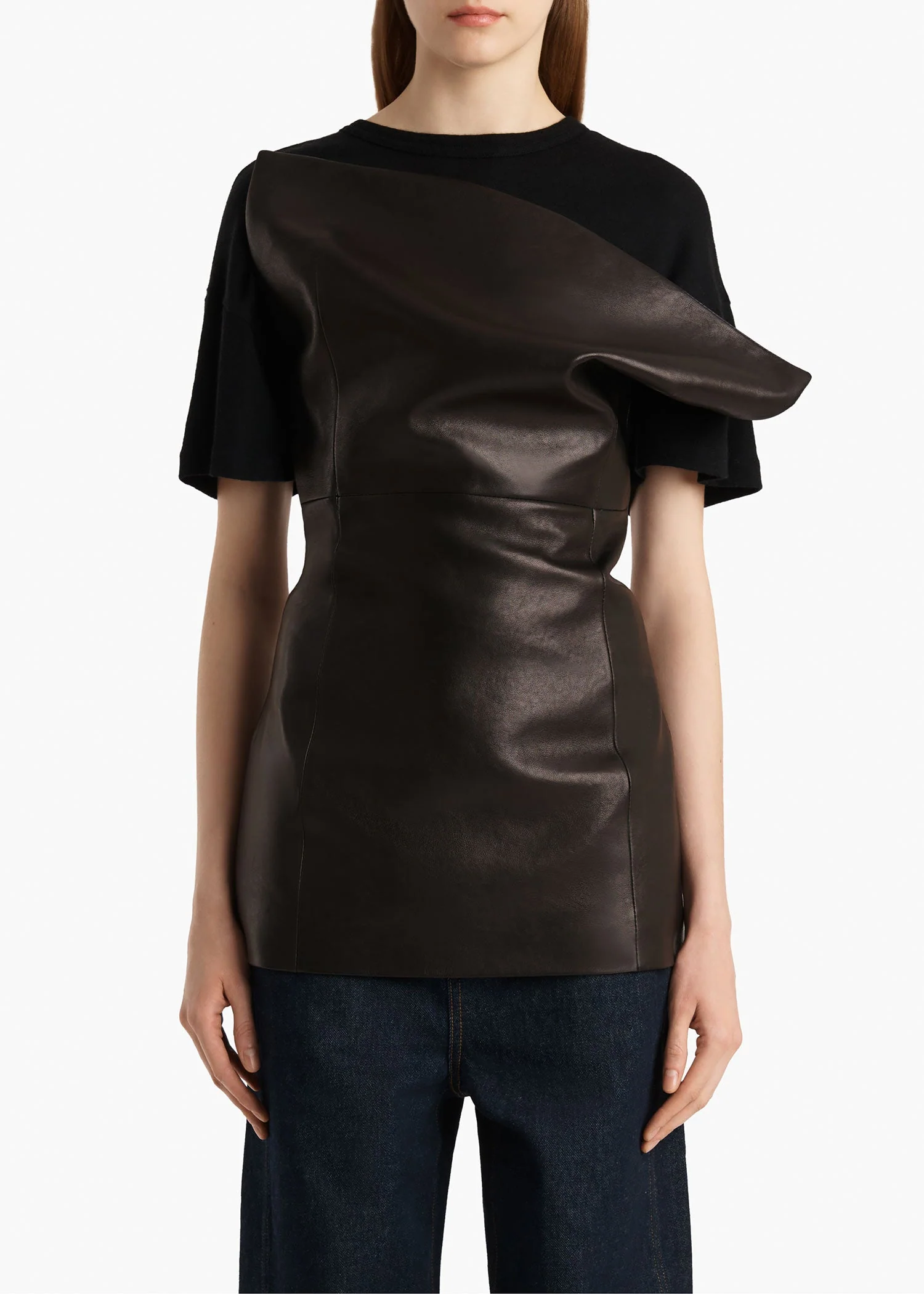 Khaite - Corinne Top in Black Leather - Image 9