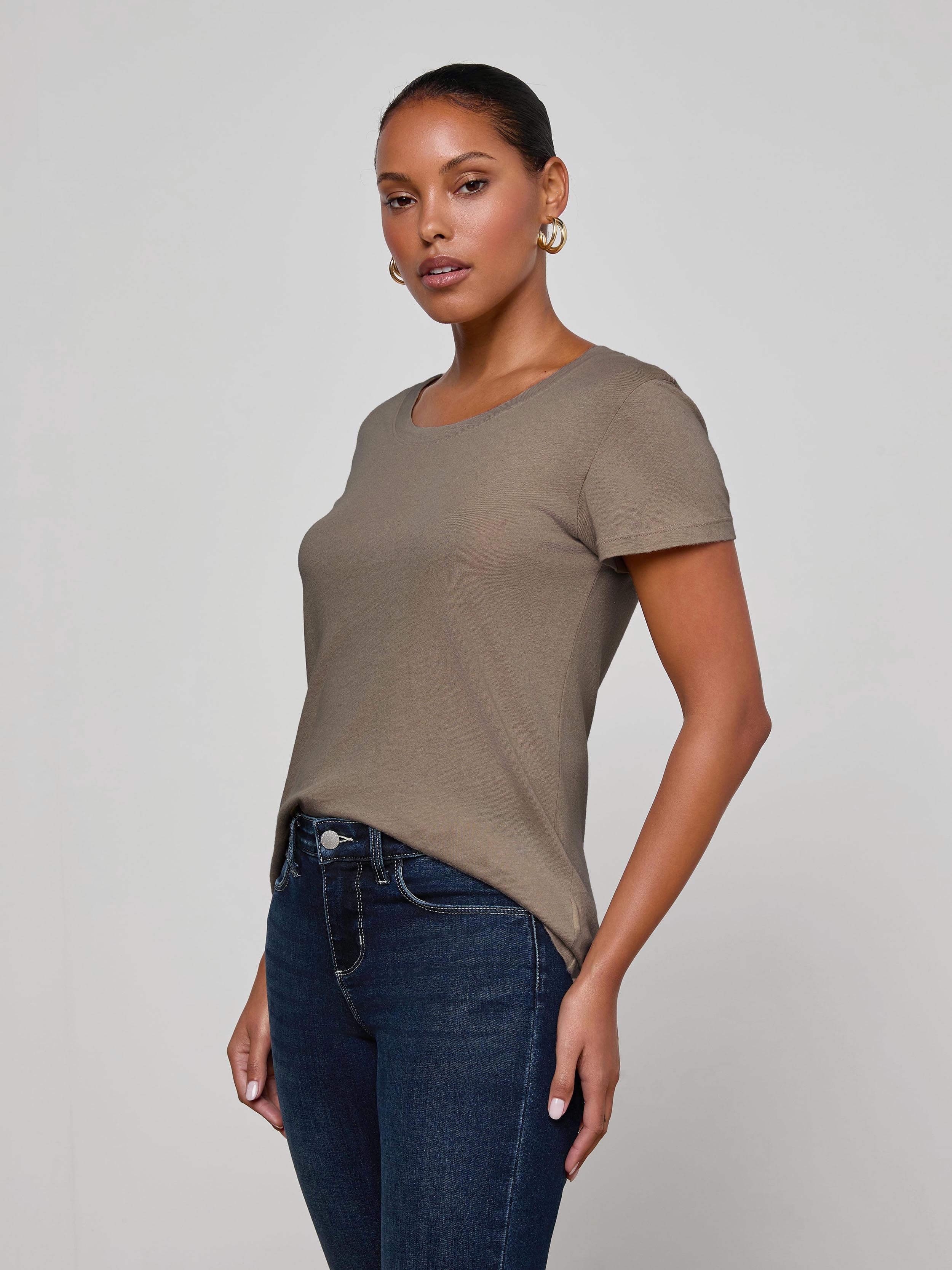 L'AGENCE - Cory Cotton Scoopneck Tee - Image 3